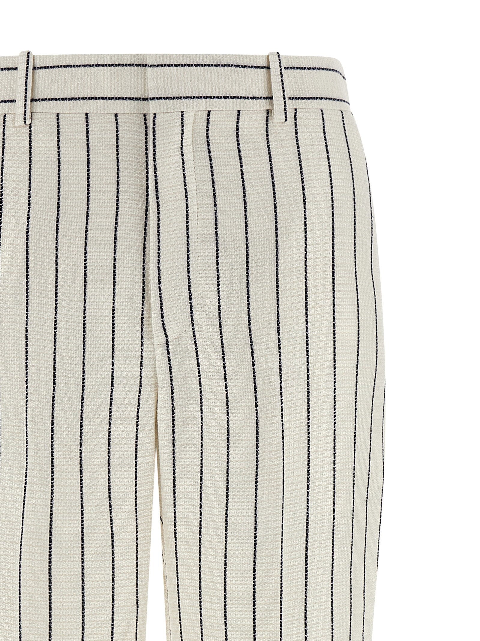 Balmain Striped Pants White