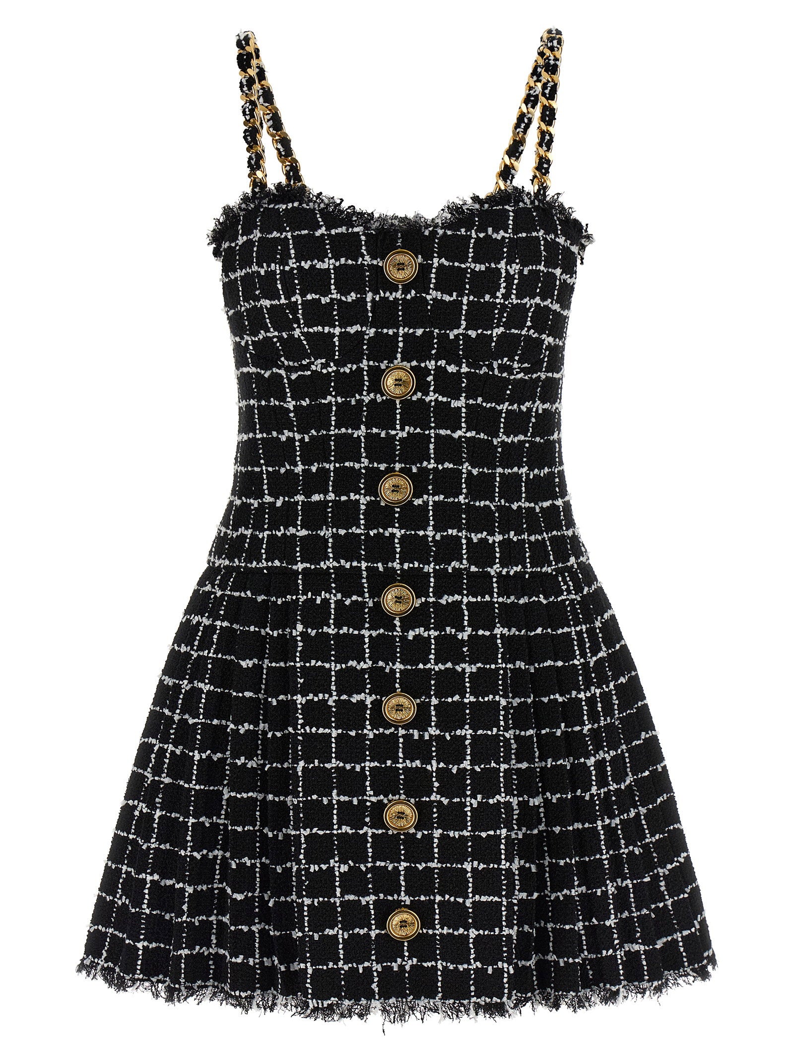 Balmain Tweed Dress Black