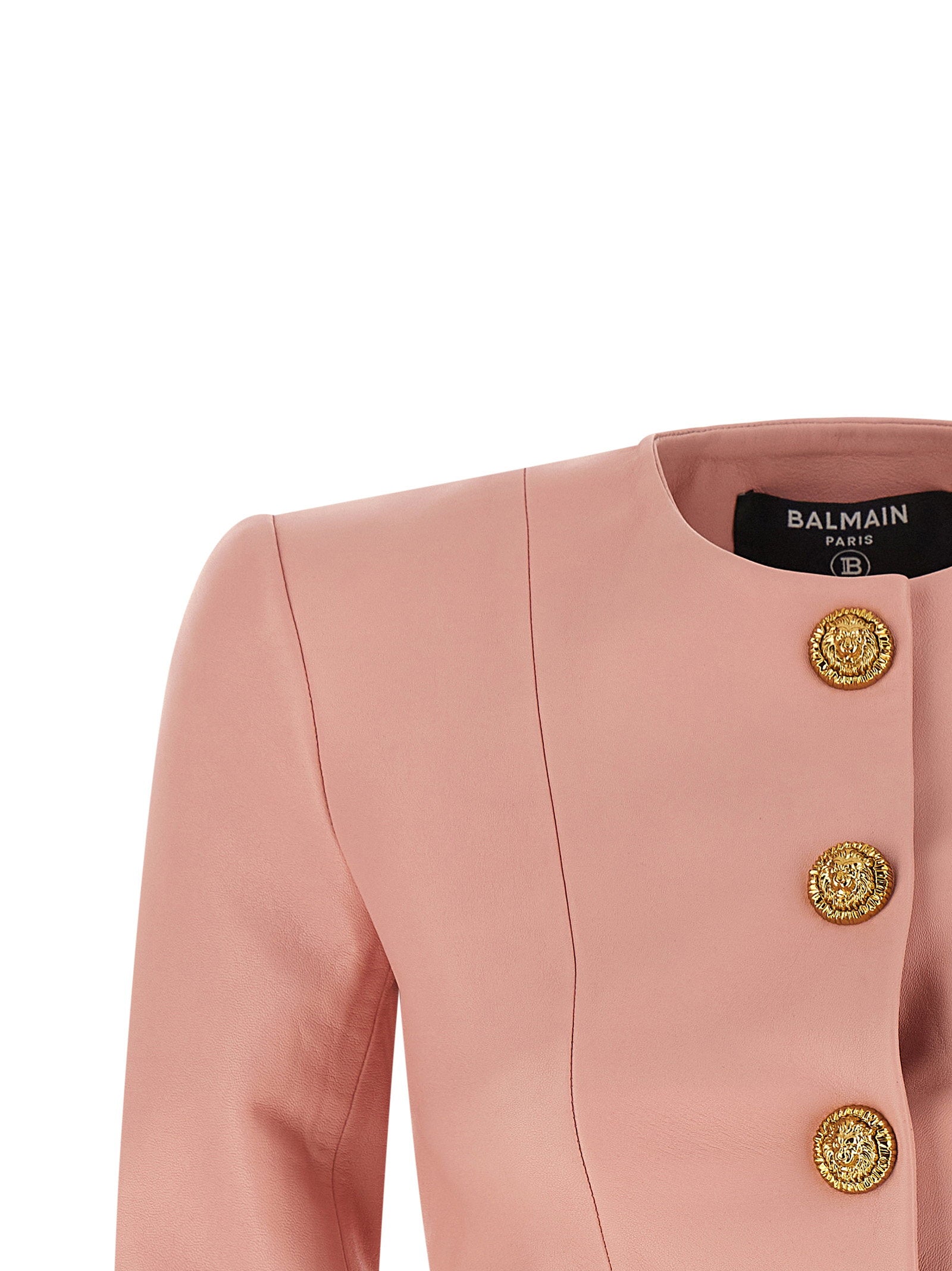 Balmain Testa Di Leone Bolero Blazer Pink