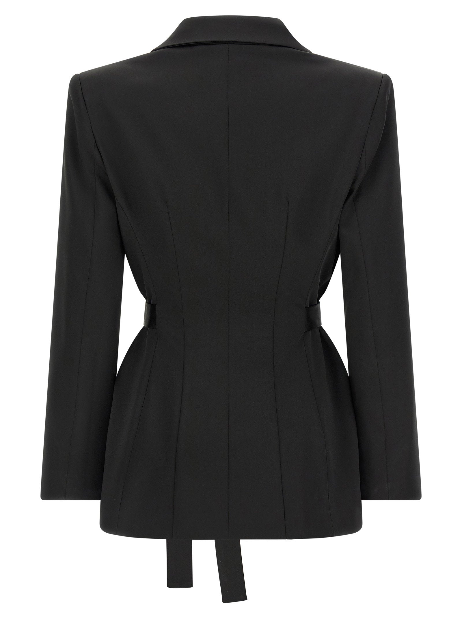 Elisabetta Franchi Stretch Satin Blazer Black
