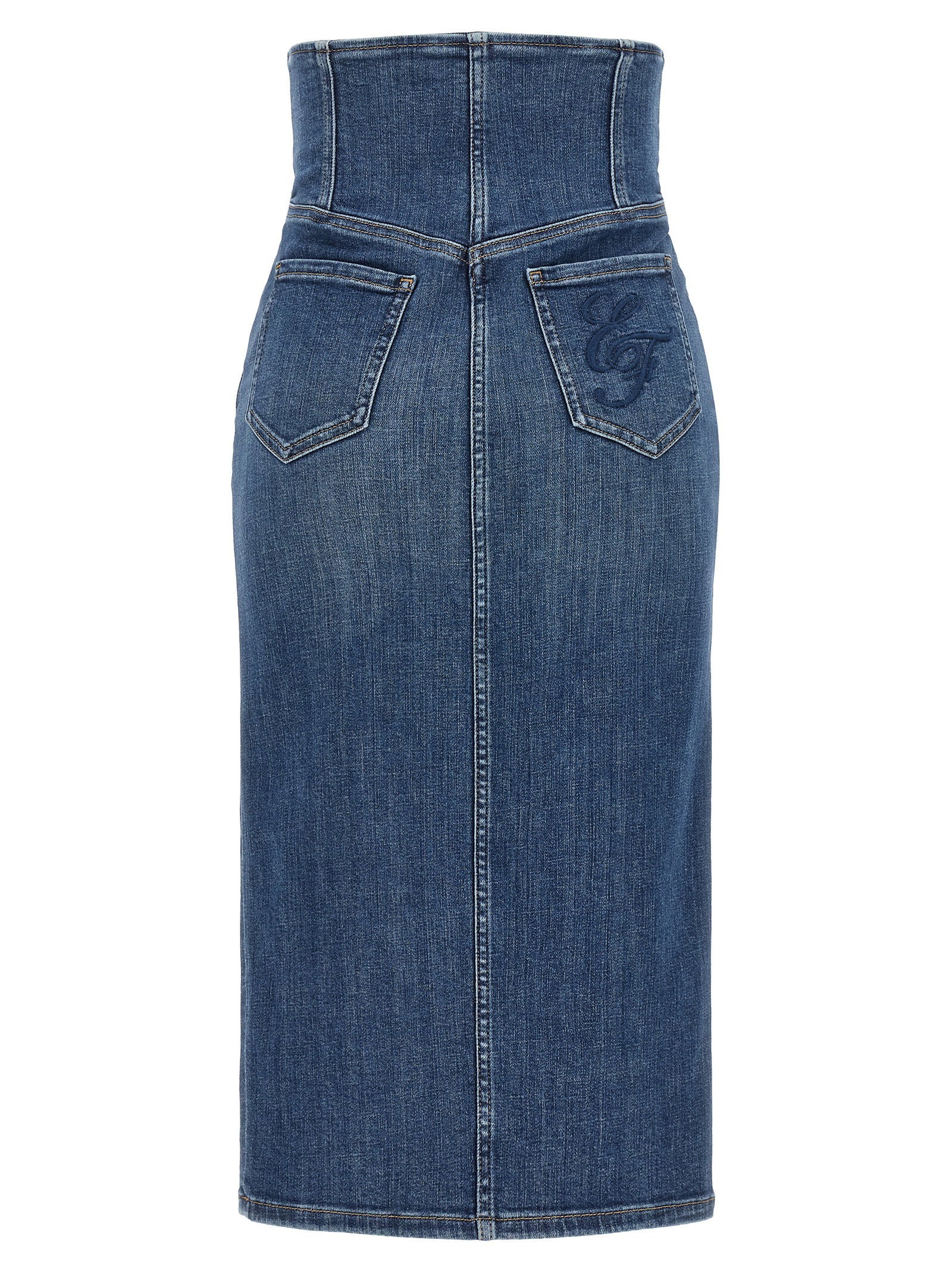 Elisabetta Franchi Denim Skirt Blue