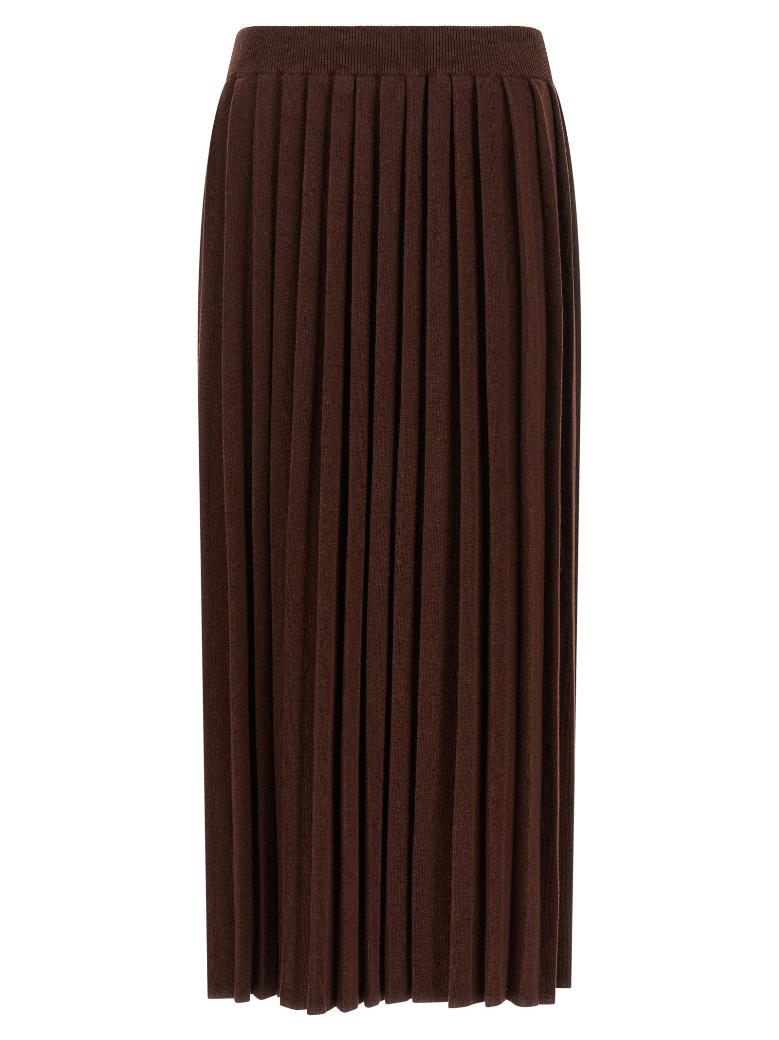 Fabiana Filippi Knitted Pleated Skirt Brown