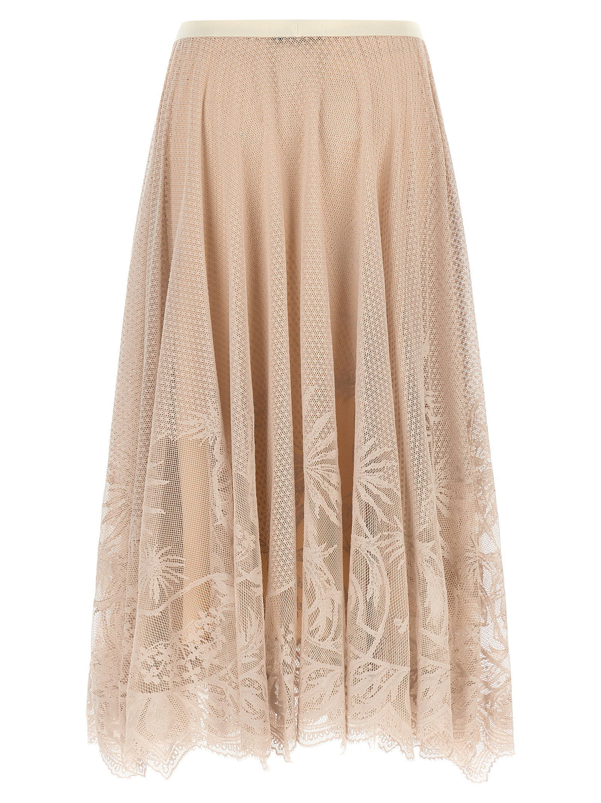 Fabiana Filippi Jacquard Lace Skirt Pink