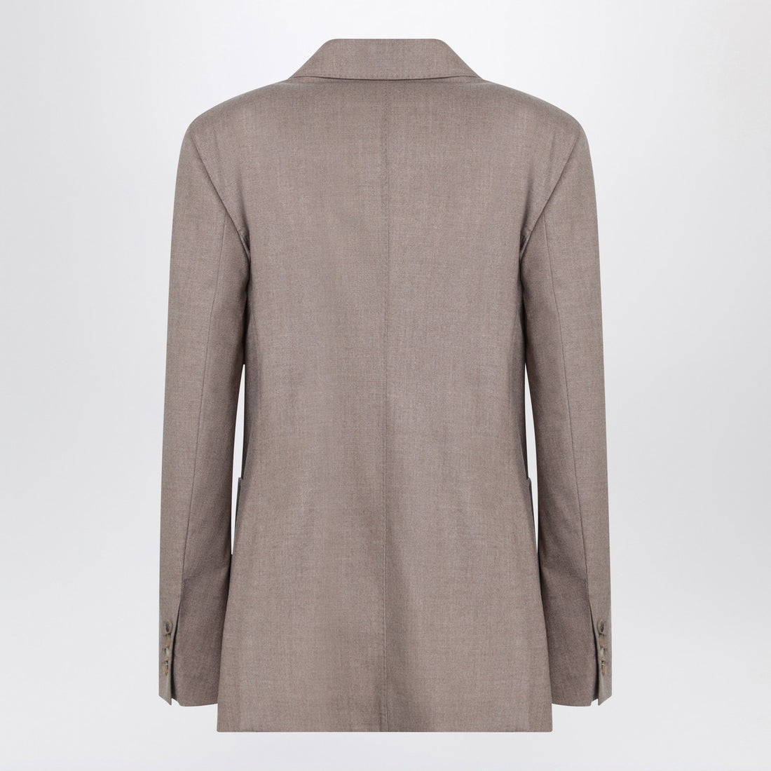 Max Mara Double-Breasted Cashmere Jacket with Embroidered Lapels in Beige