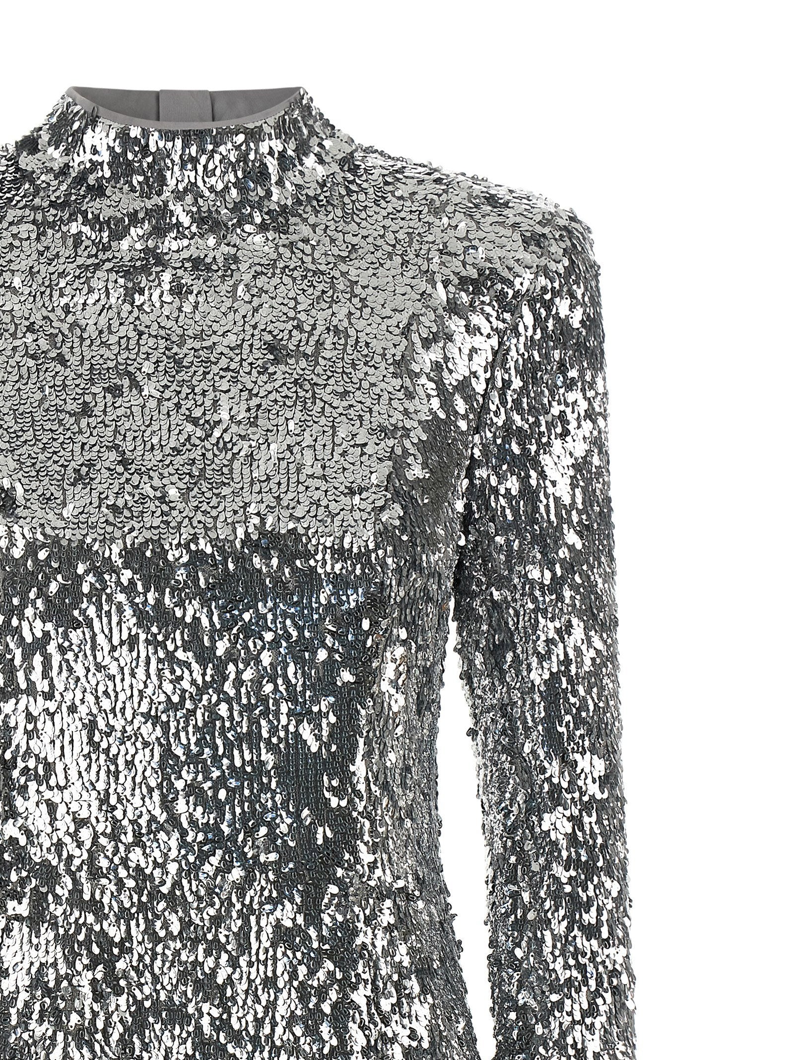 Balmain Sequin Dress Silver