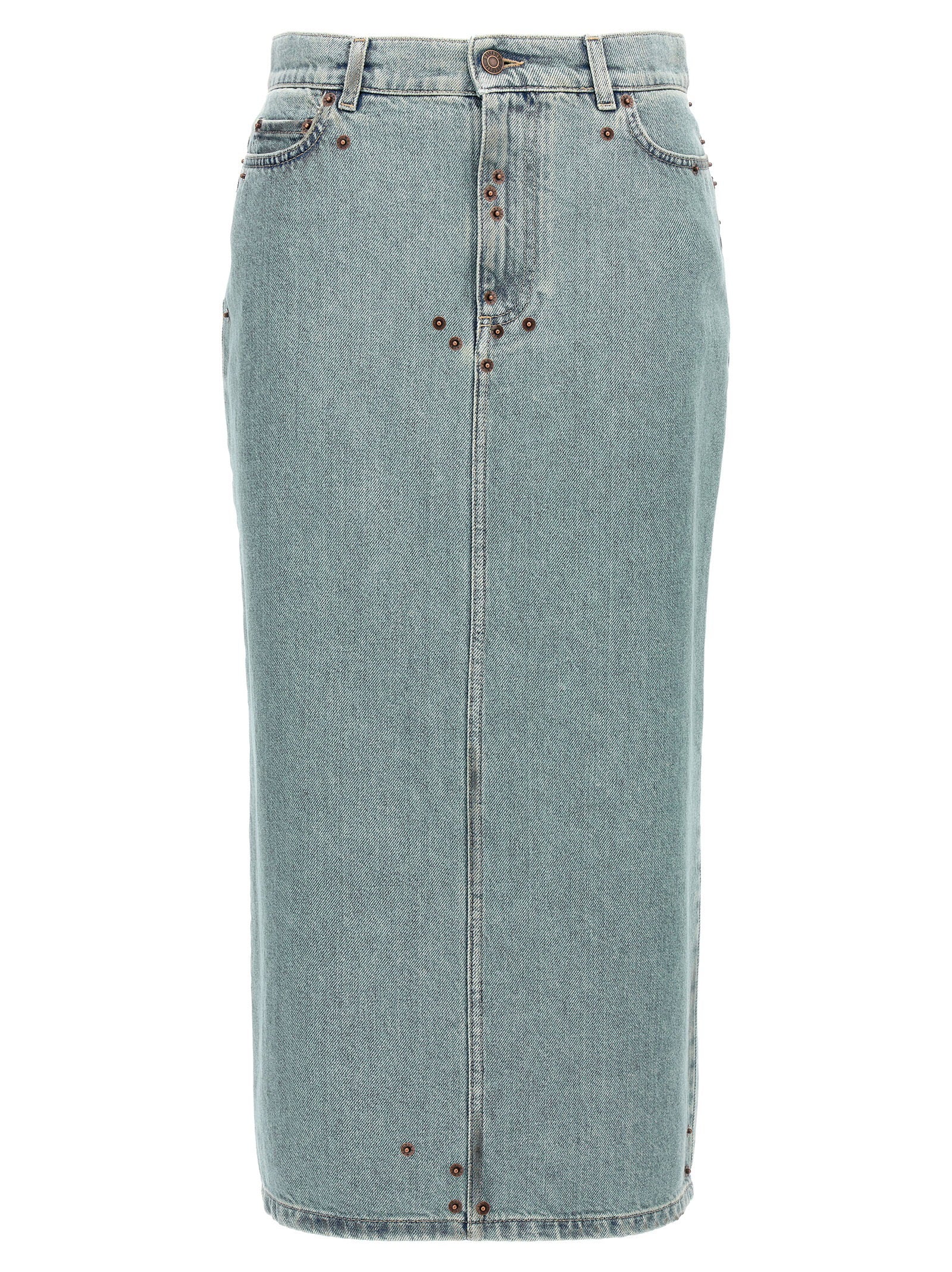 Moschino Rivets Denim Skirt Light blue