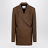 Jil Sander Double-Breasted Oversized Wool Jacket Brown