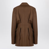 Jil Sander Double-Breasted Oversized Wool Jacket Brown