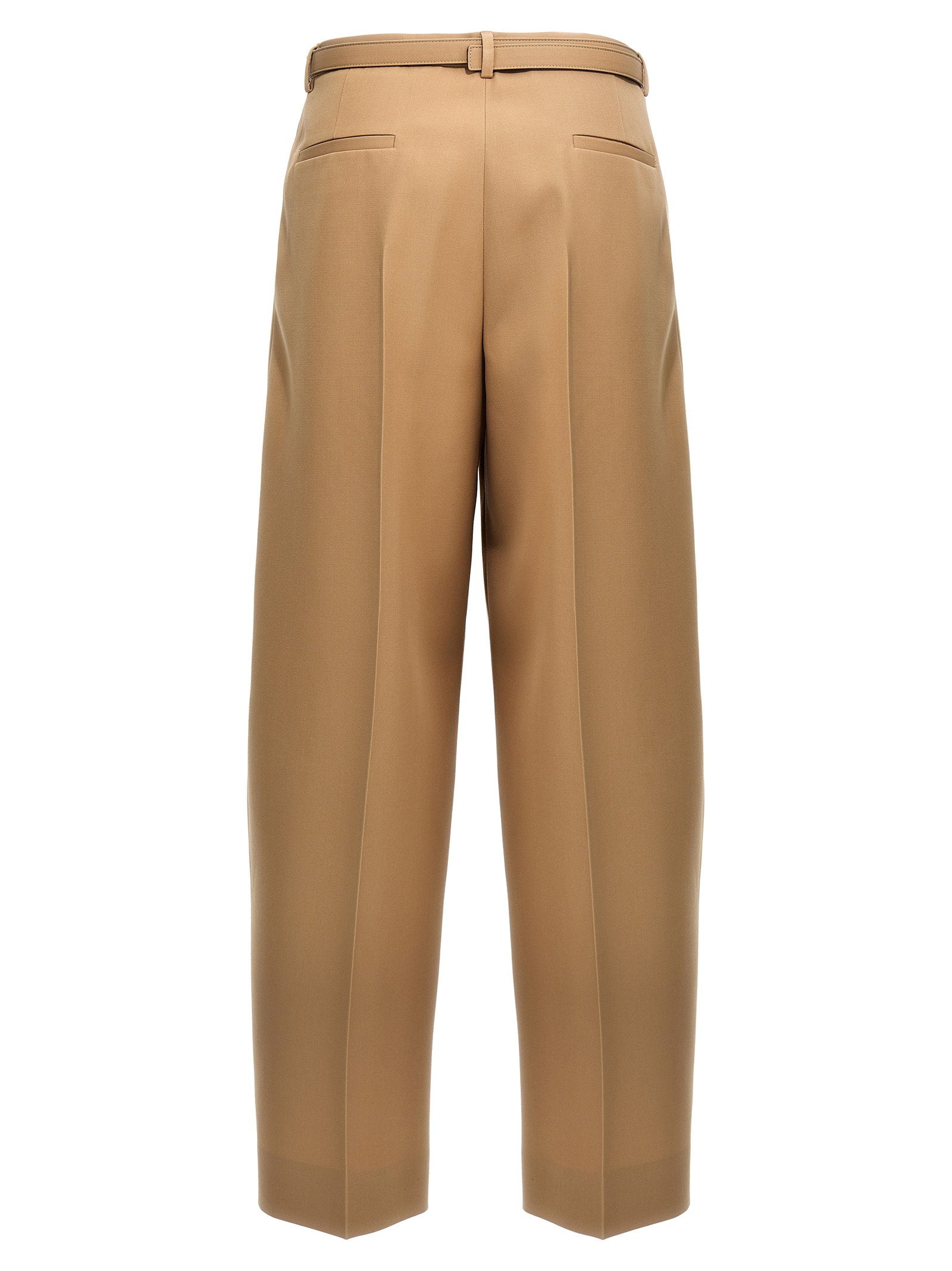 Jil Sander Gabardine Belt Pants Beige