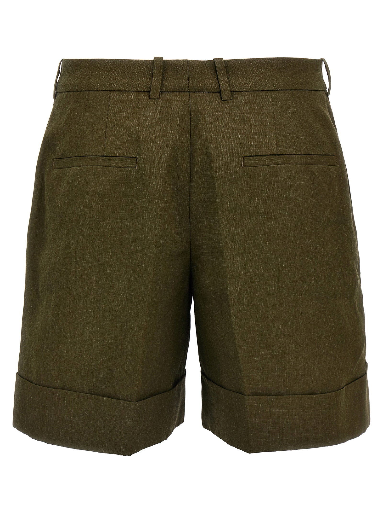 Jil Sander Linen Bermuda Shorts Green