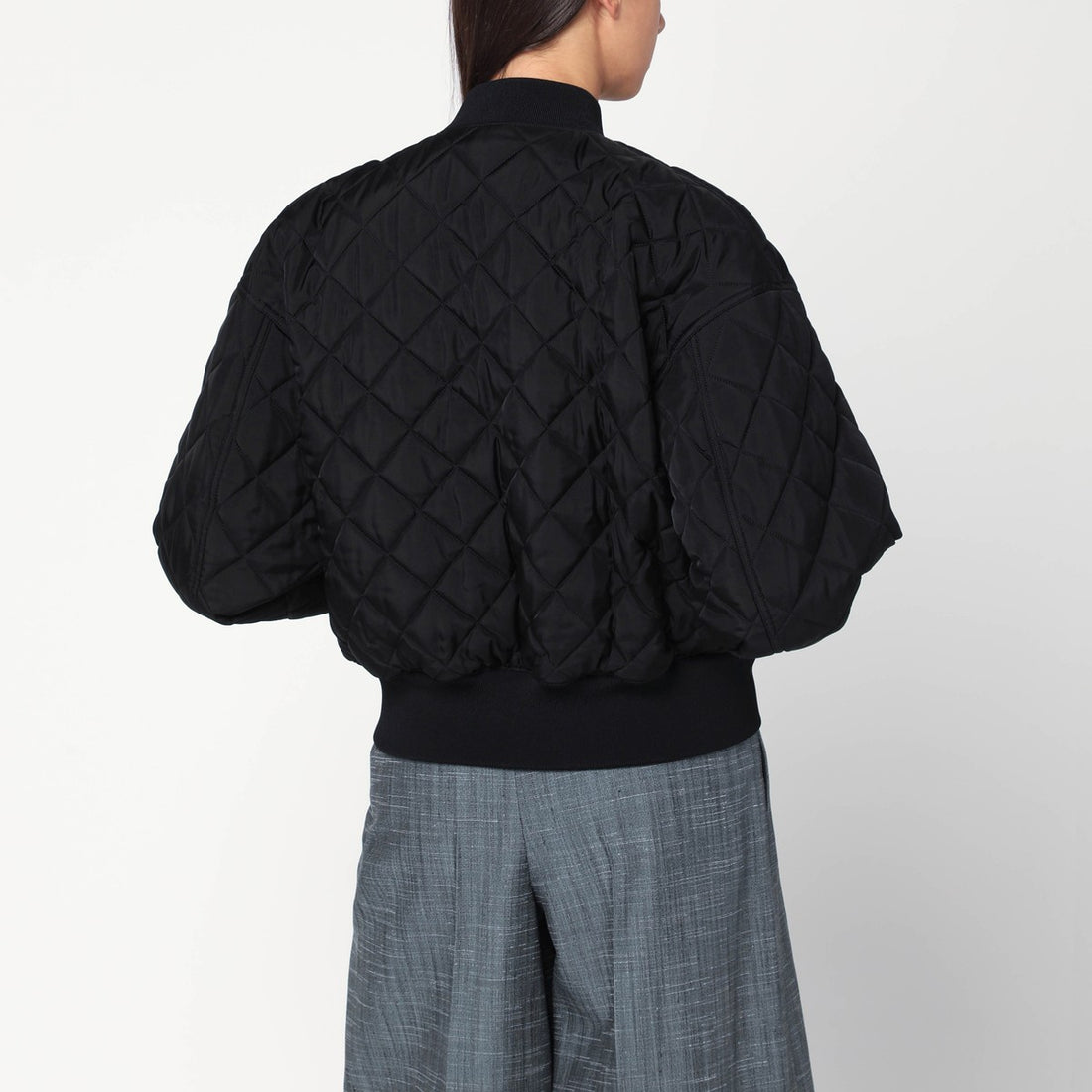 Jil Sander Quilted Padded Bomber Jacket Black