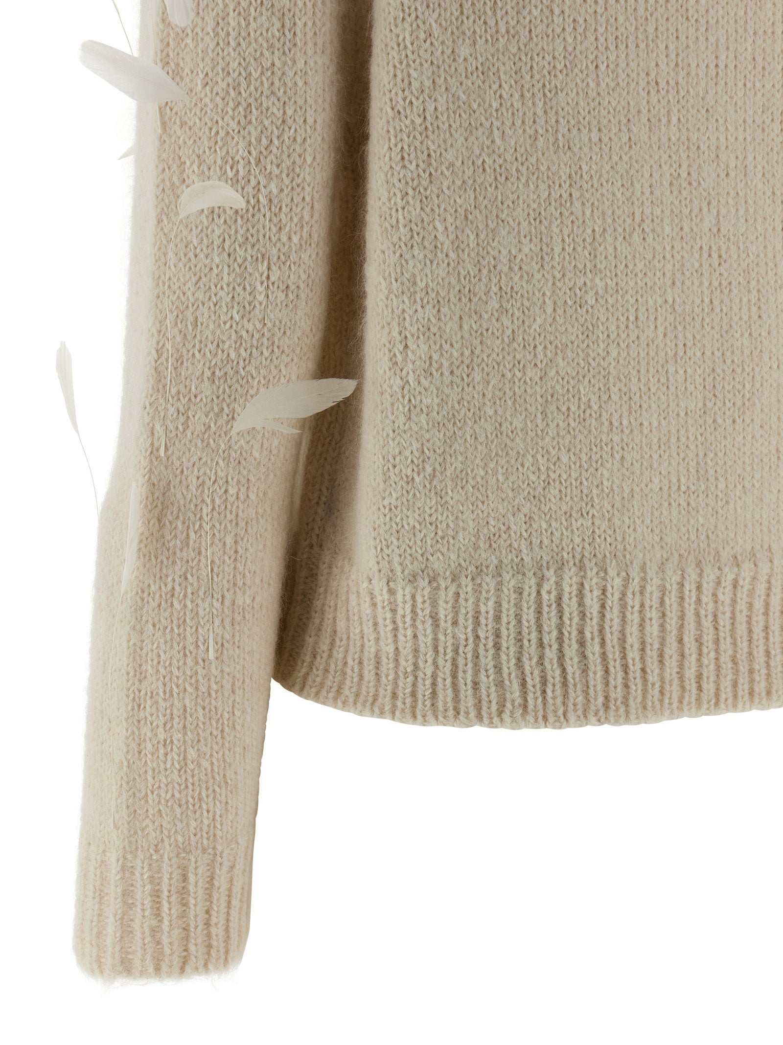 Jil Sander Feather Sweater White