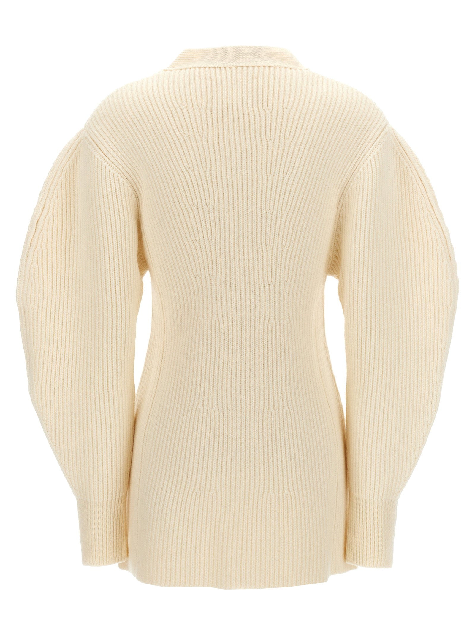 Jil Sander Ribbed Cardigan White