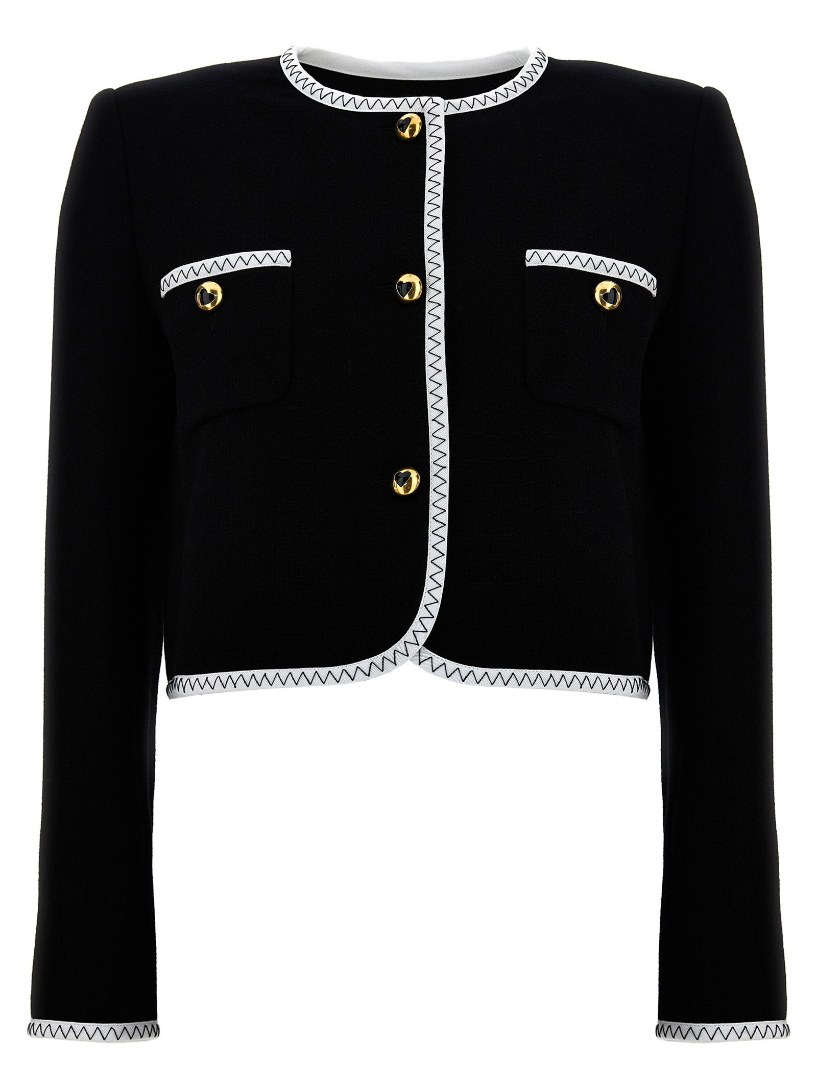 Moschino Crepe Short Jacket White/black