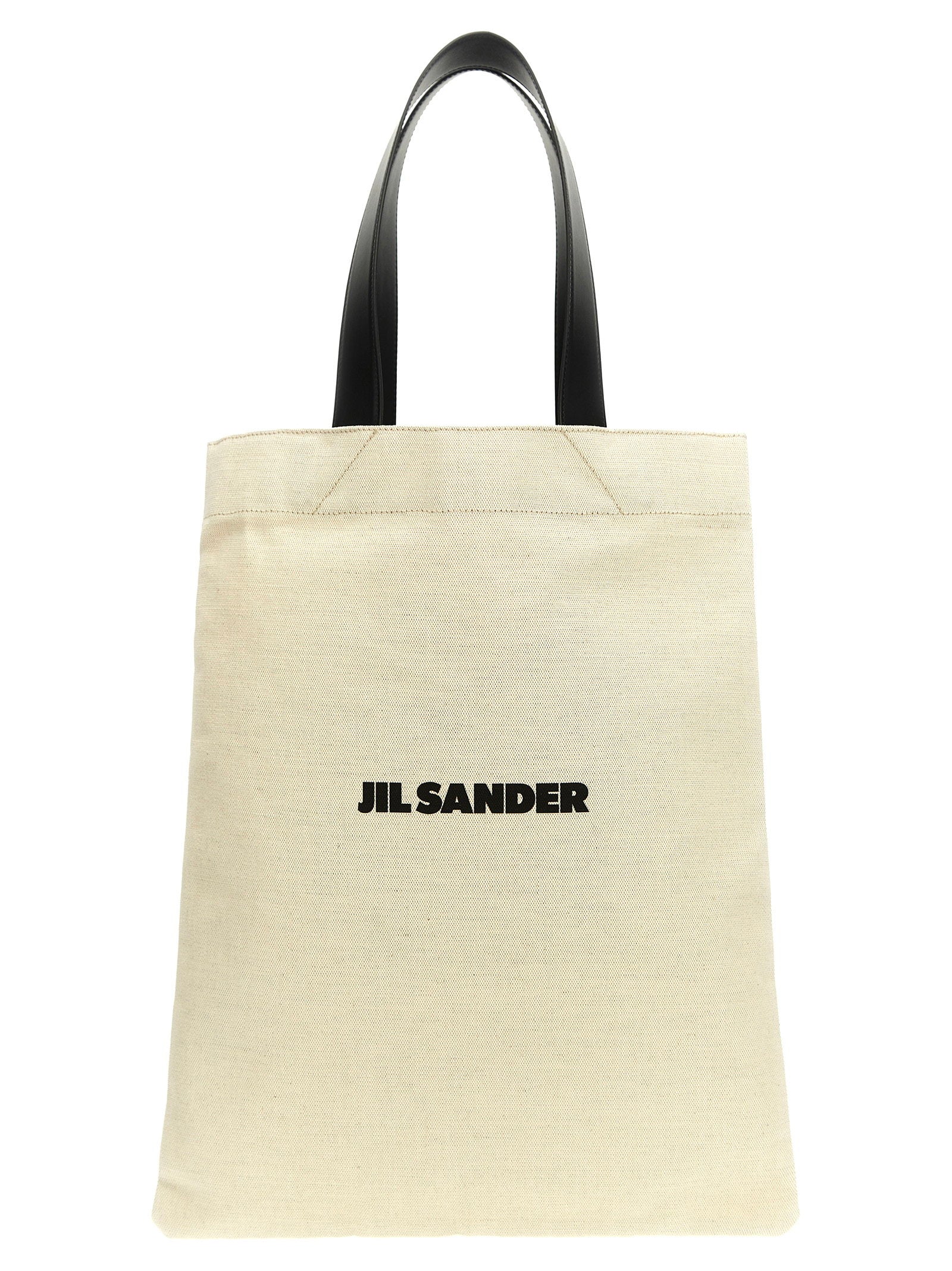 Jil Sander Flat Shopper Medium Shopping White/black
