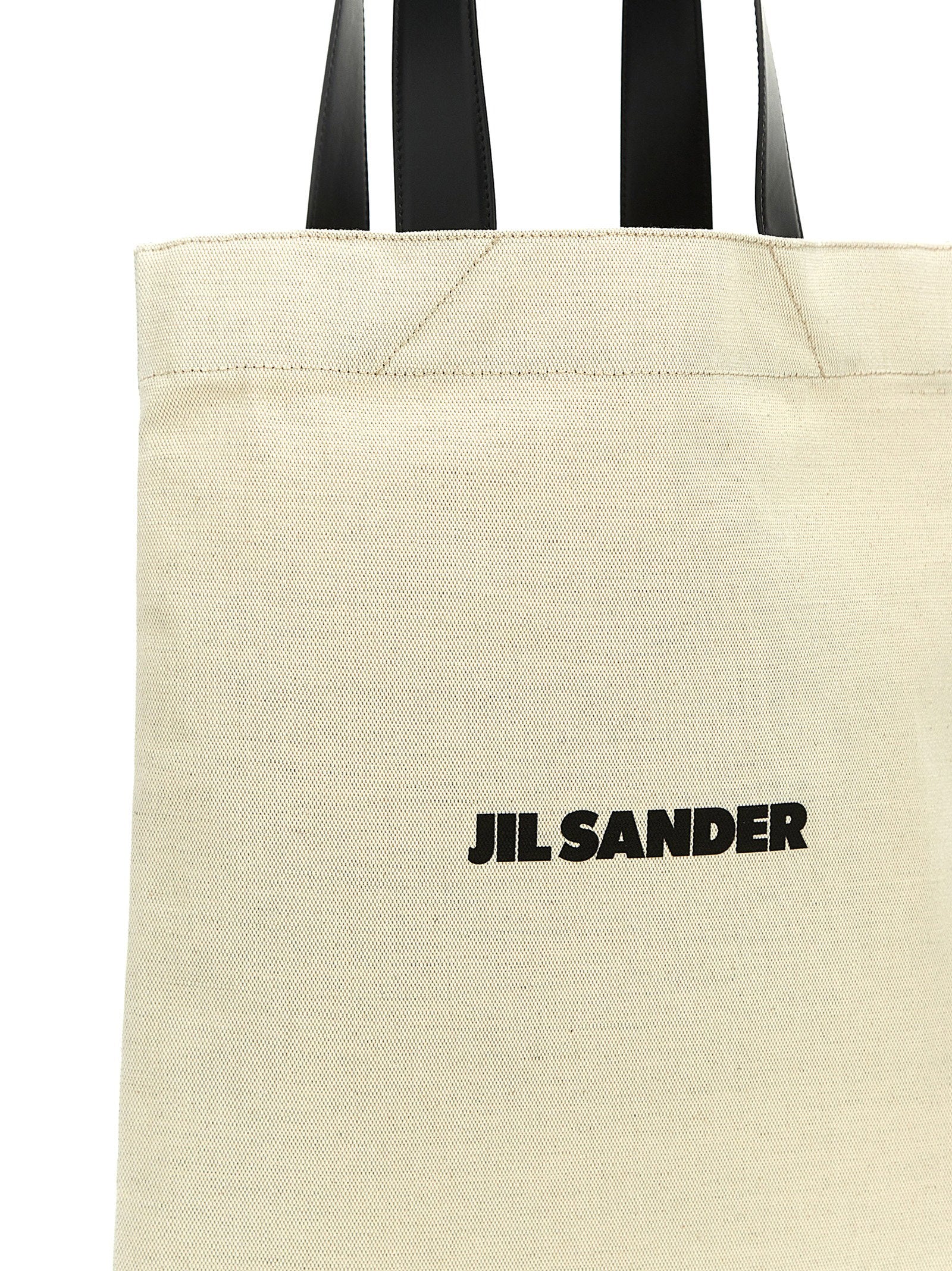 Jil Sander Flat Shopper Medium Shopping White/black