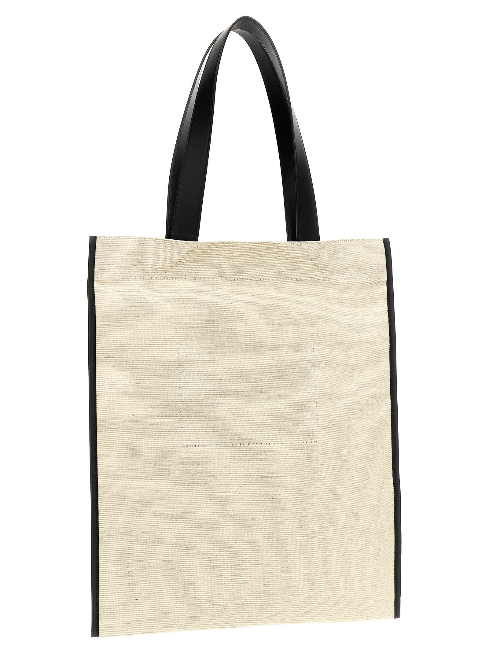 Jil Sander Medium Flat Shopping Bag White/black