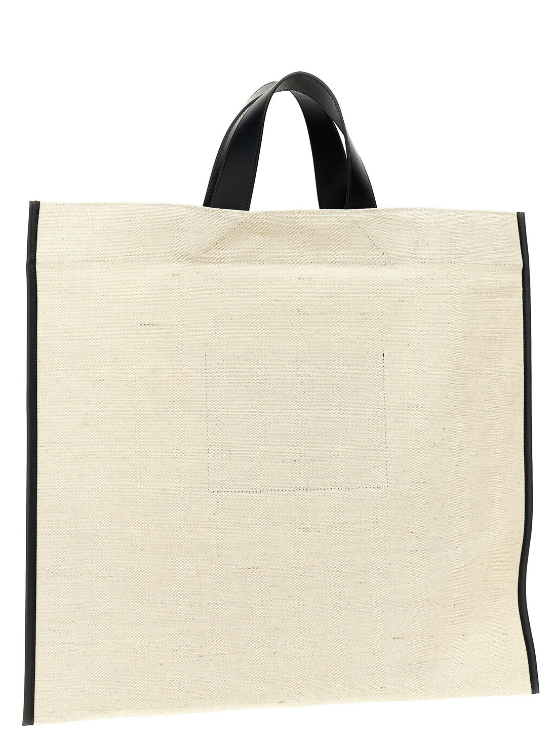 Jil Sander Border Book Tote Square Shopping Bag White/black