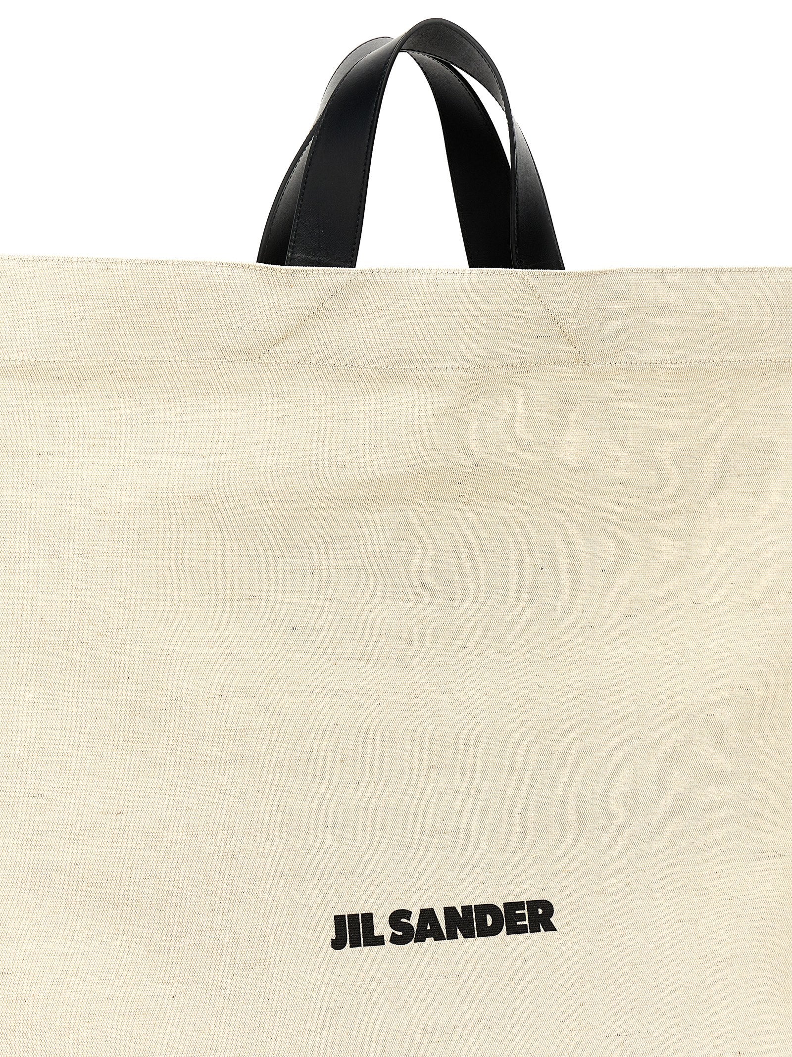 Jil Sander Border Book Tote Square Shopping Bag White/black
