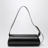 Jil Sander Large Cannolo Leather Shoulder Bag Black