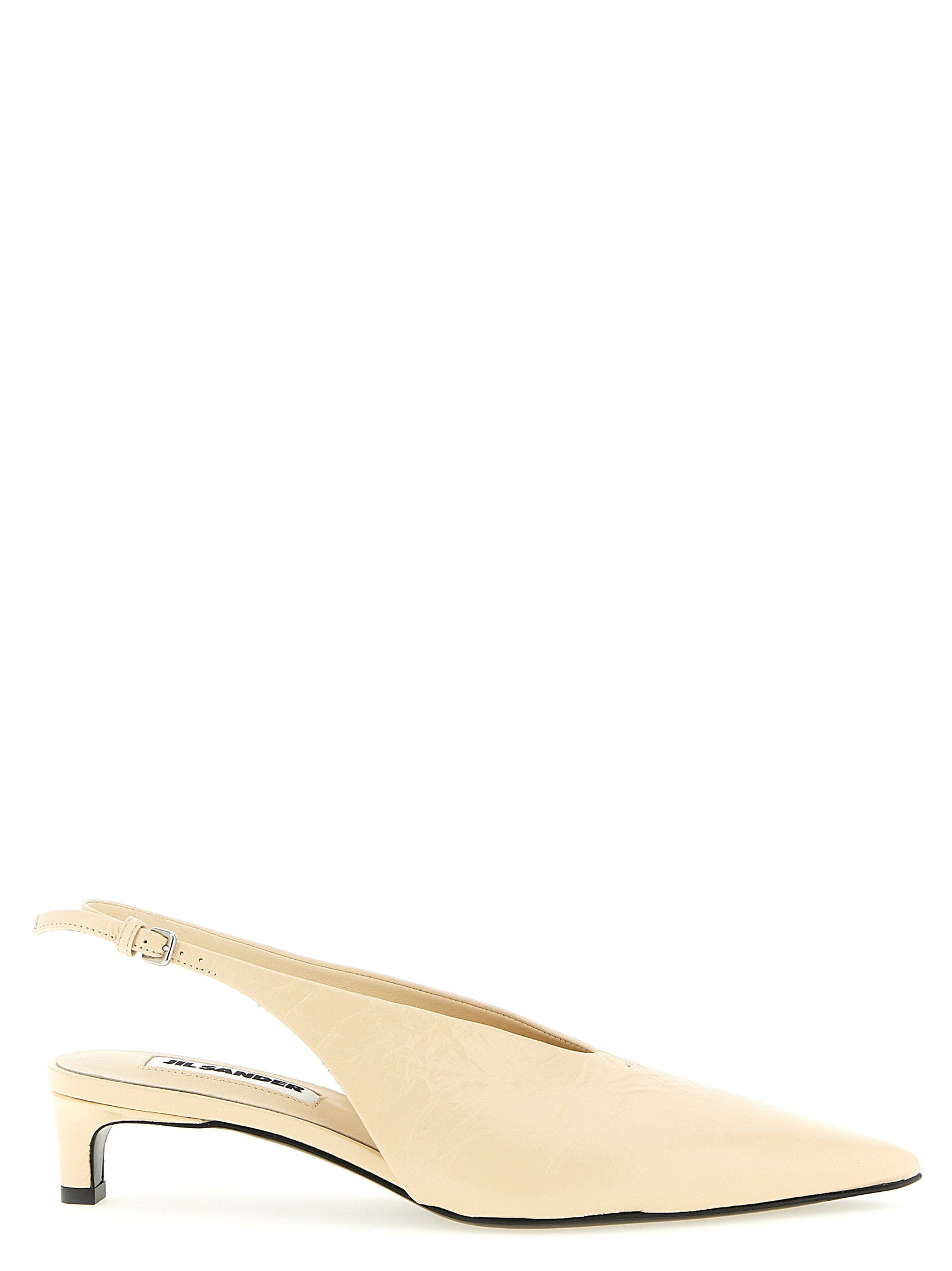 Jil Sander Leather Slingback Beige