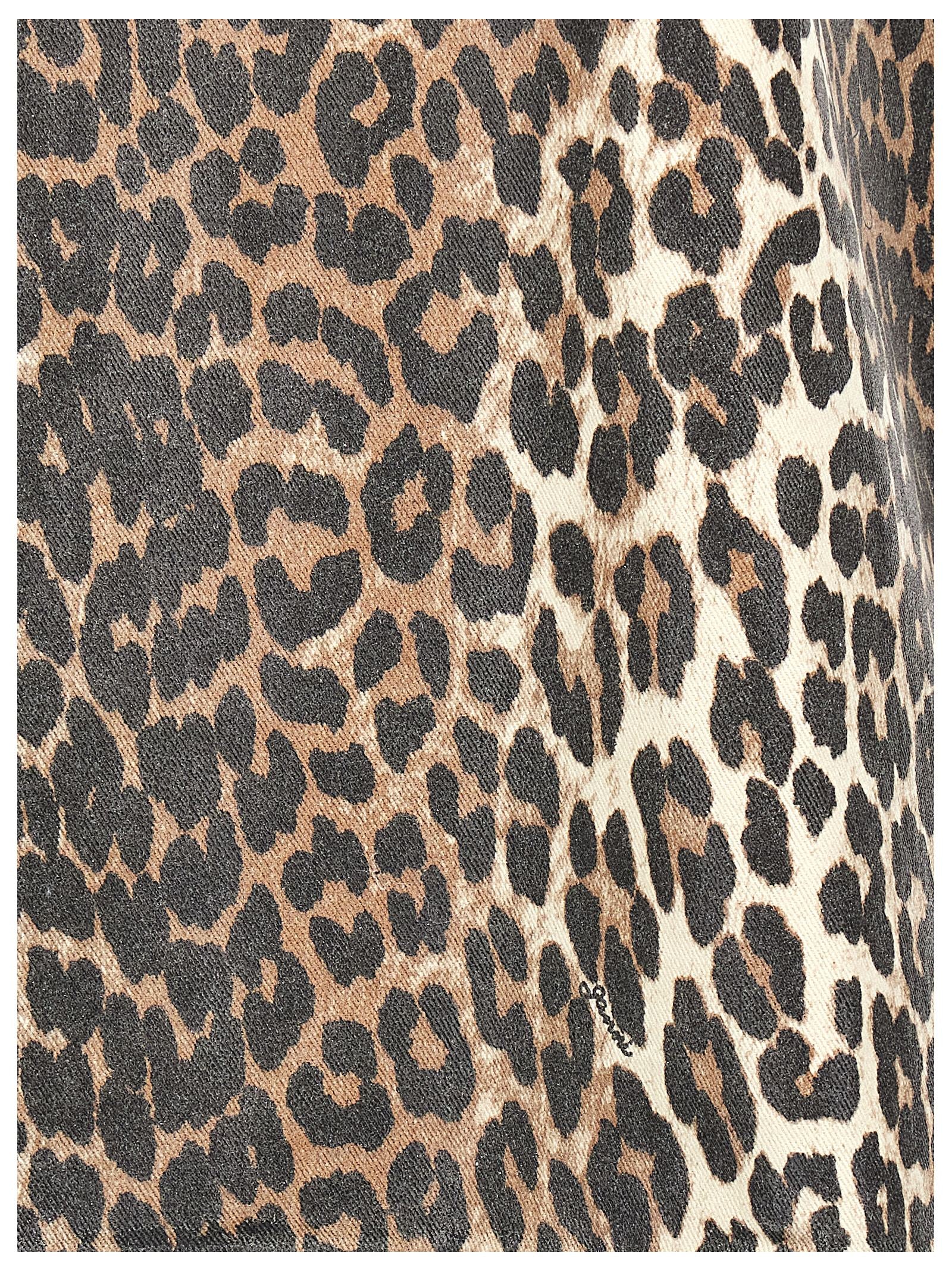 Ganni Leopard Mini Dress Multicolor