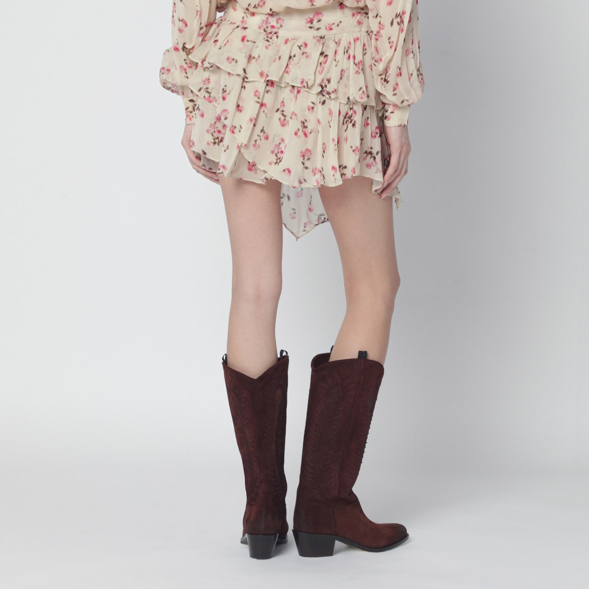 ISABEL MARANT Étoile Lolita Floral Mini Skirt Beige beige