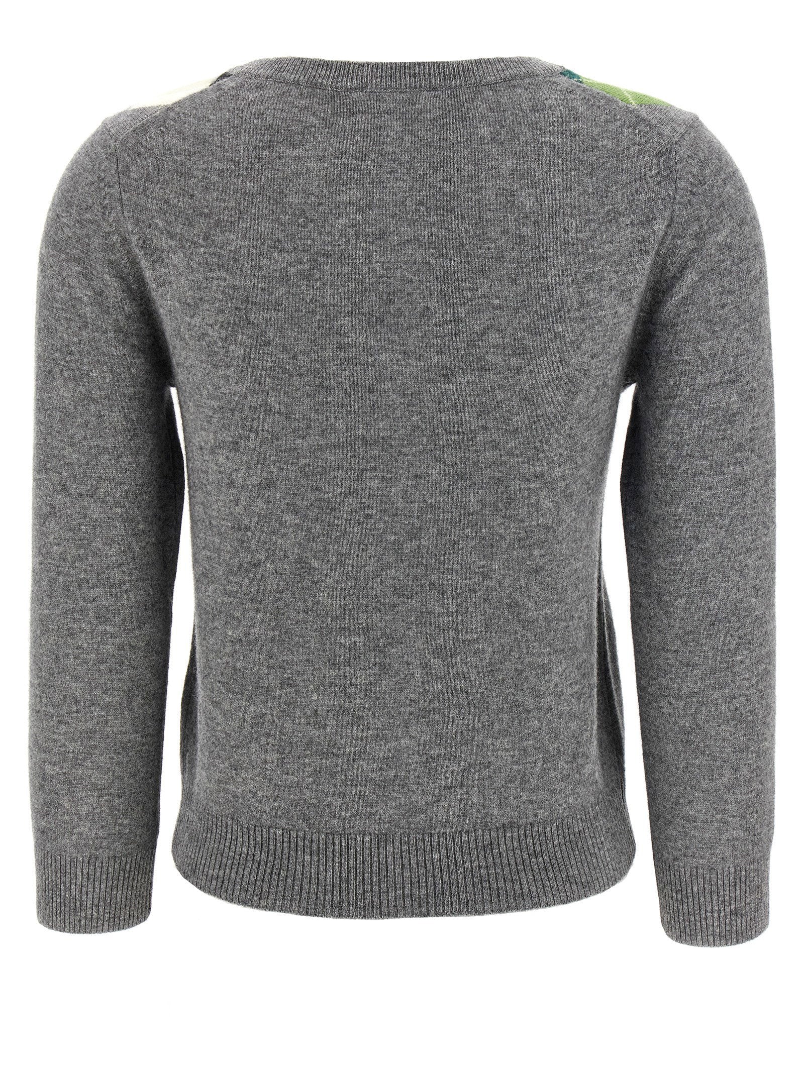 Ganni Grey Check Cardigan Gray