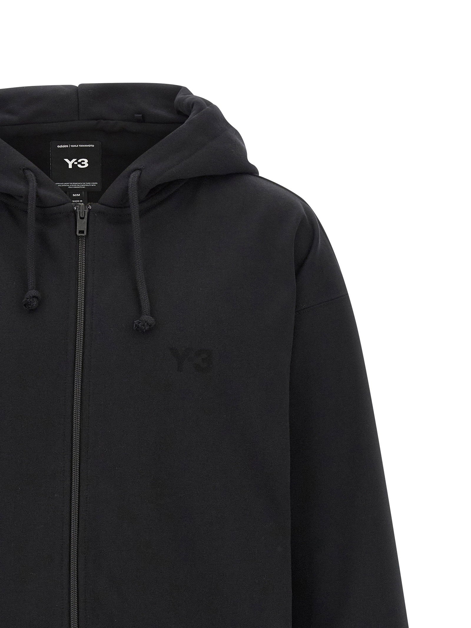 Y-3 Brushed Terry Zip Hoodie Black