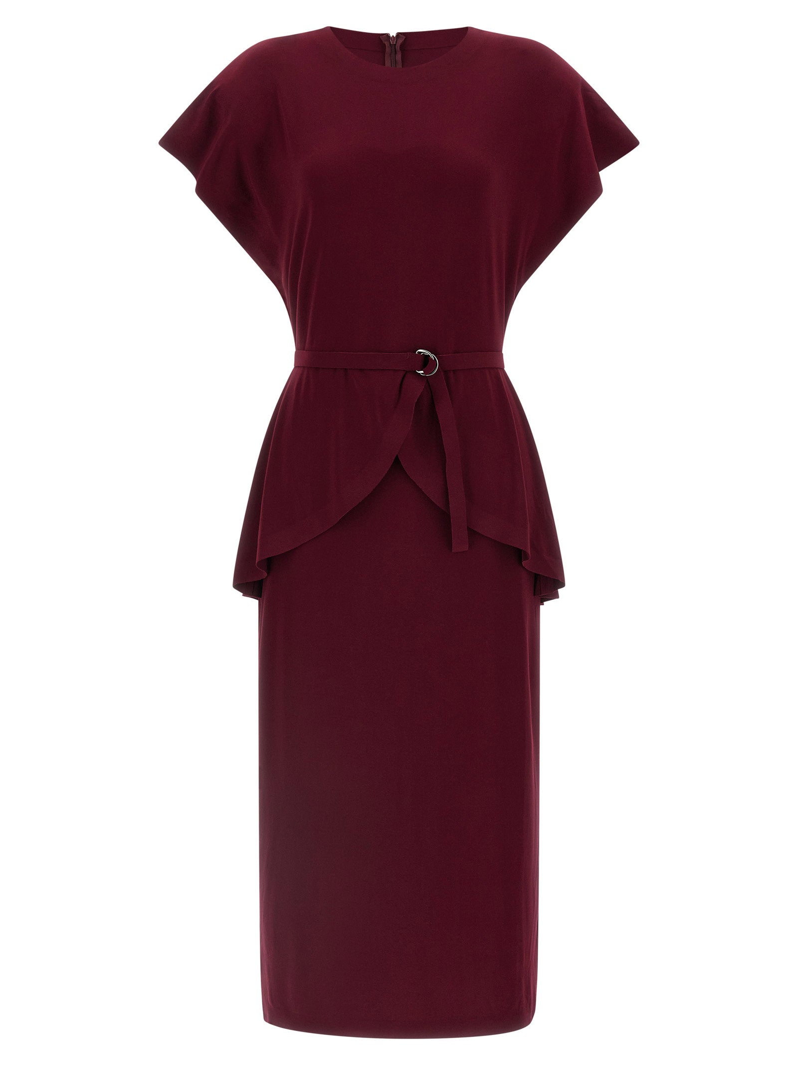 Norma Kamali Peplum Dress Bordeaux
