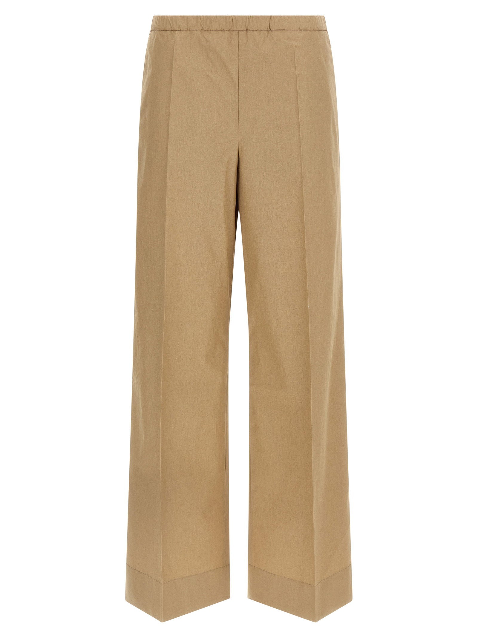 Moncler Grosgrain Logo Patch Pants Beige