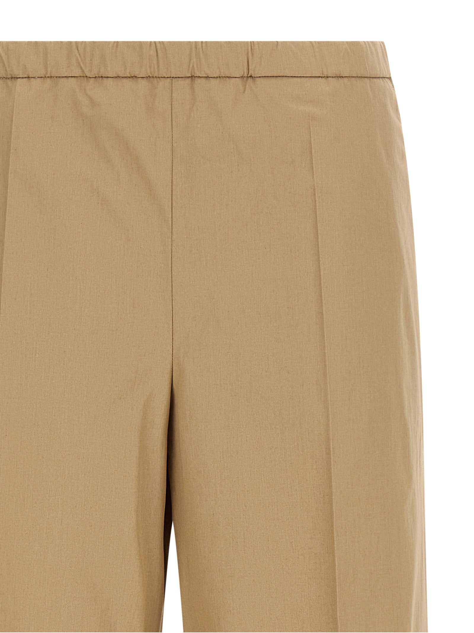 Moncler Grosgrain Logo Patch Pants Beige