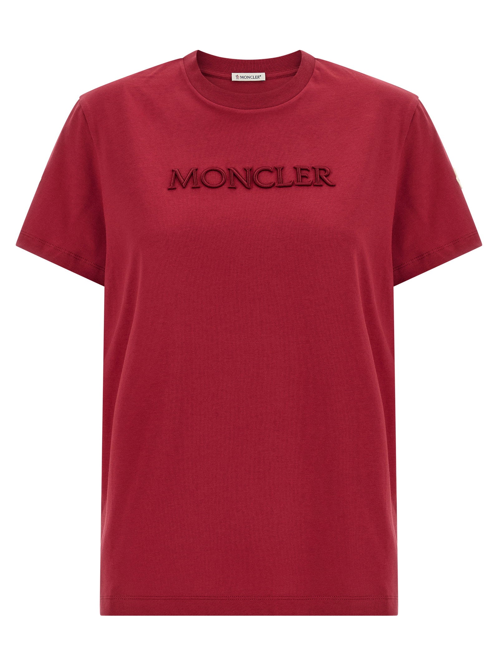 Moncler Logo Embroidery T-shirt Red