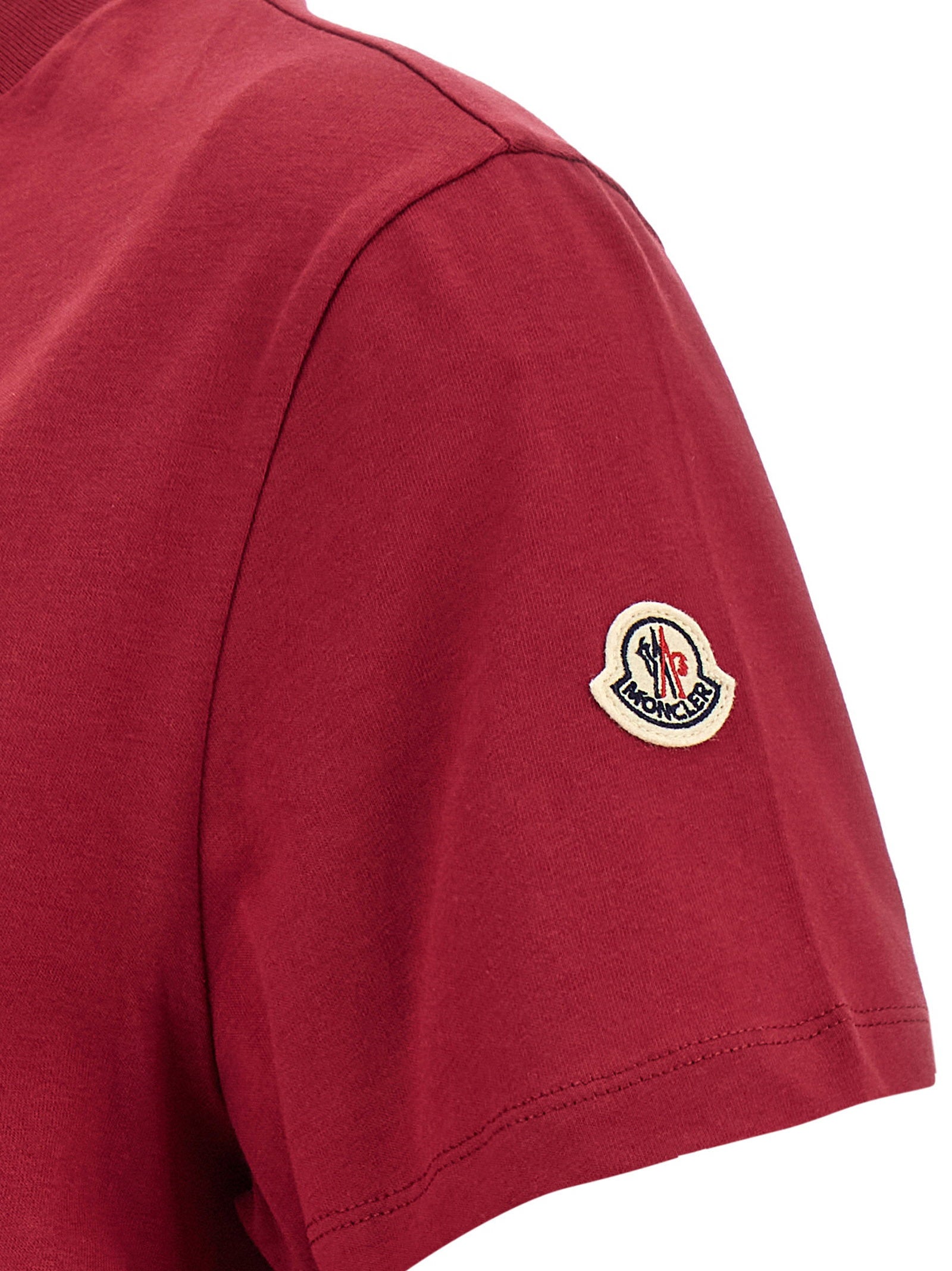 Moncler Logo Embroidery T-shirt Red