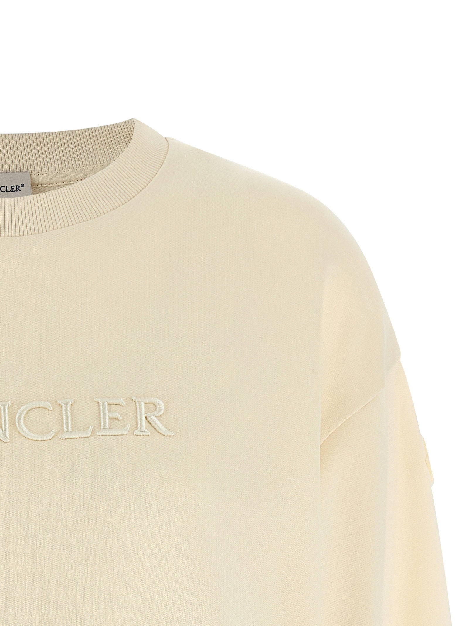 Moncler Logo Embroidery Sweatshirt Beige