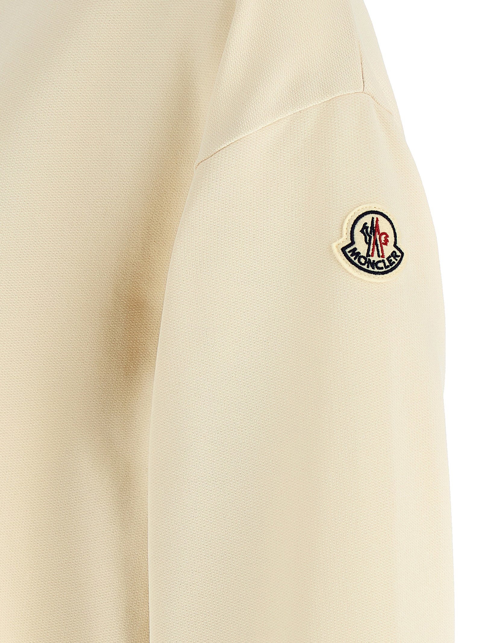 Moncler Logo Embroidery Sweatshirt Beige