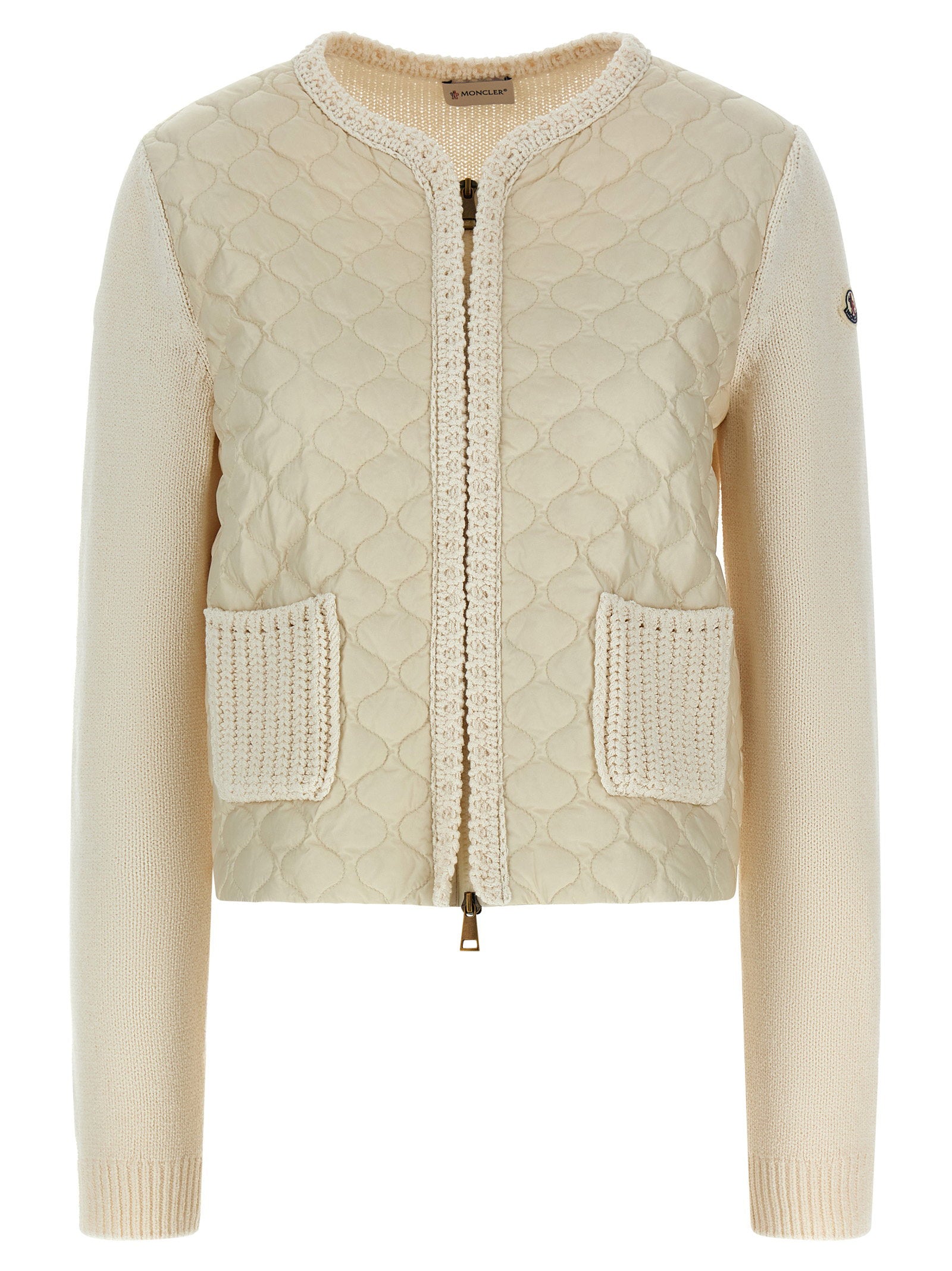 Moncler Padded Cardigan Beige