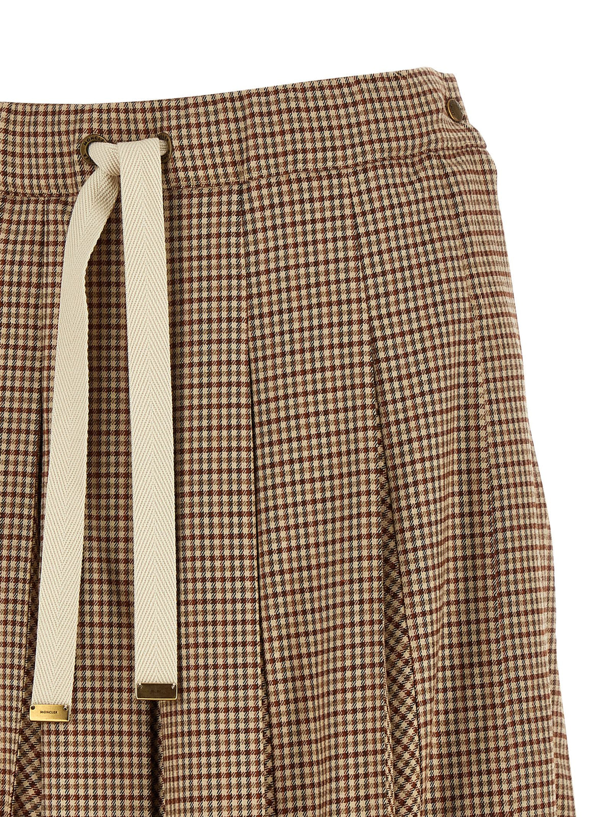 Moncler Pleated Midi Skirt Beige