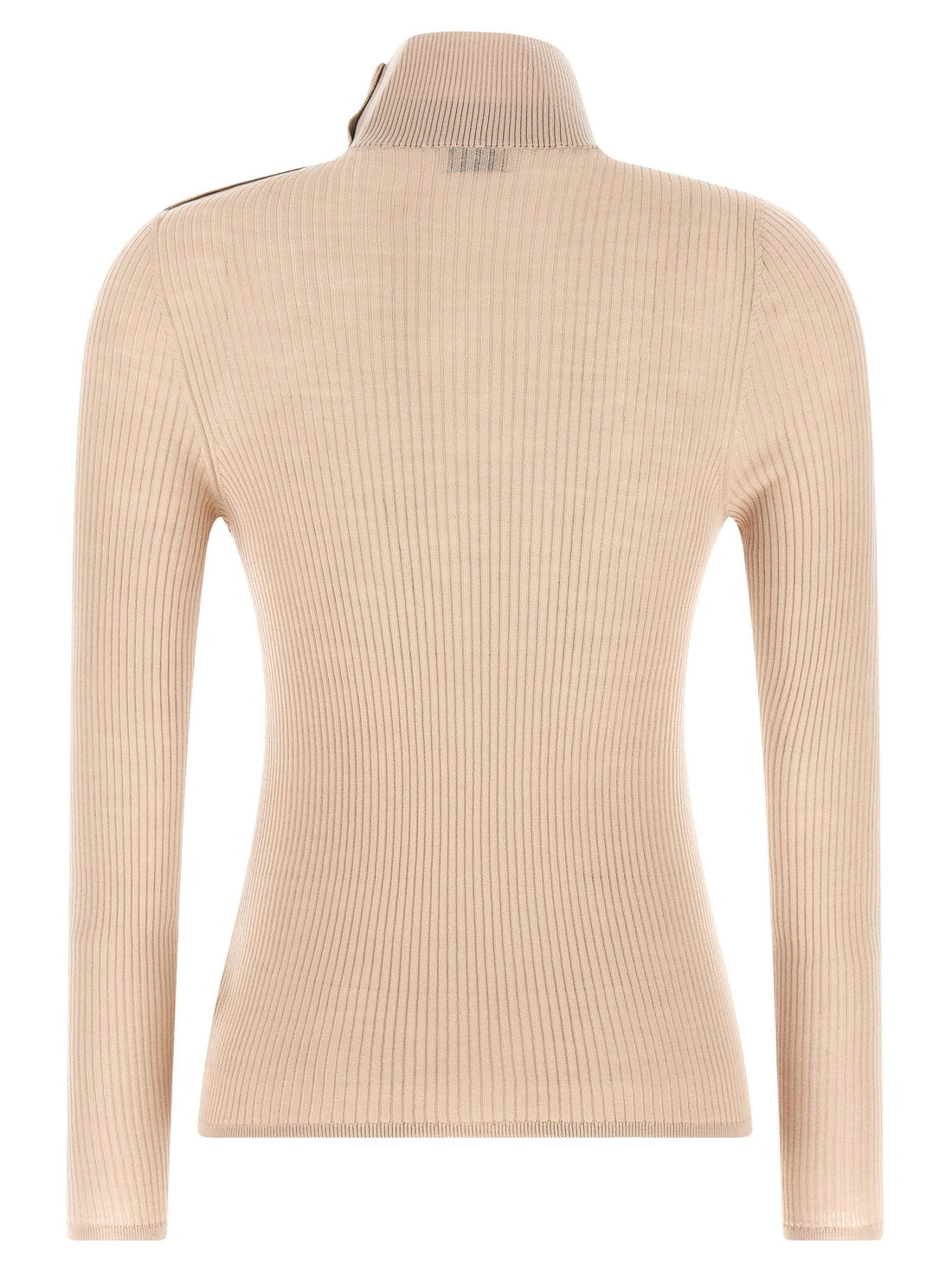 Moncler Textured Wool Turtleneck Sweater Beige