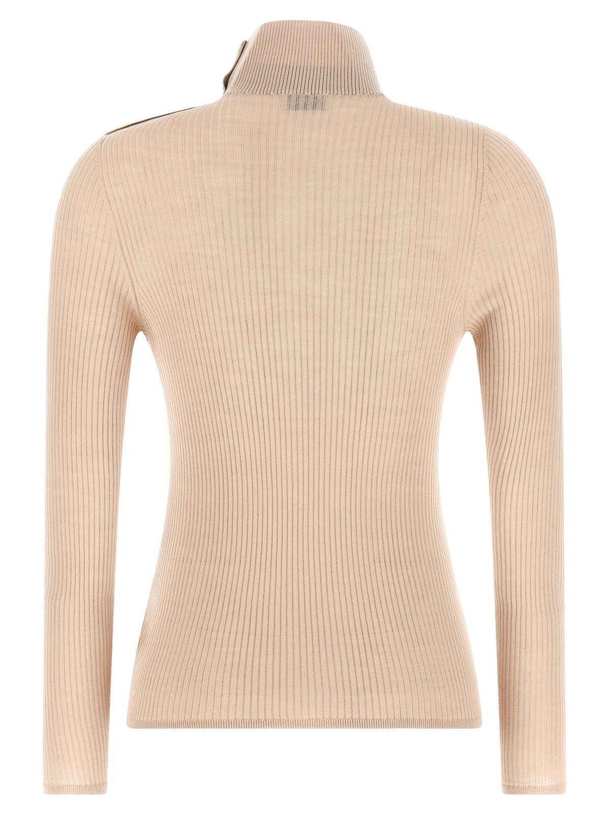 Moncler Textured Wool Turtleneck Sweater Beige
