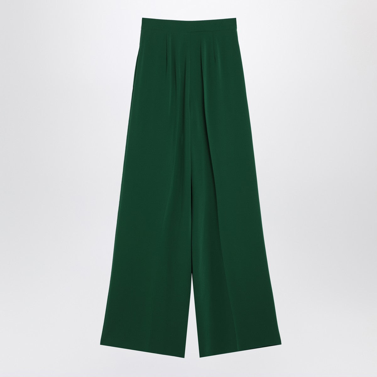 Max Mara Wide-Leg Emerald Green Cady Trousers Green