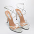 Aquazzura Love Struck Silver Crystal-Embellished Leather Sandals Metal