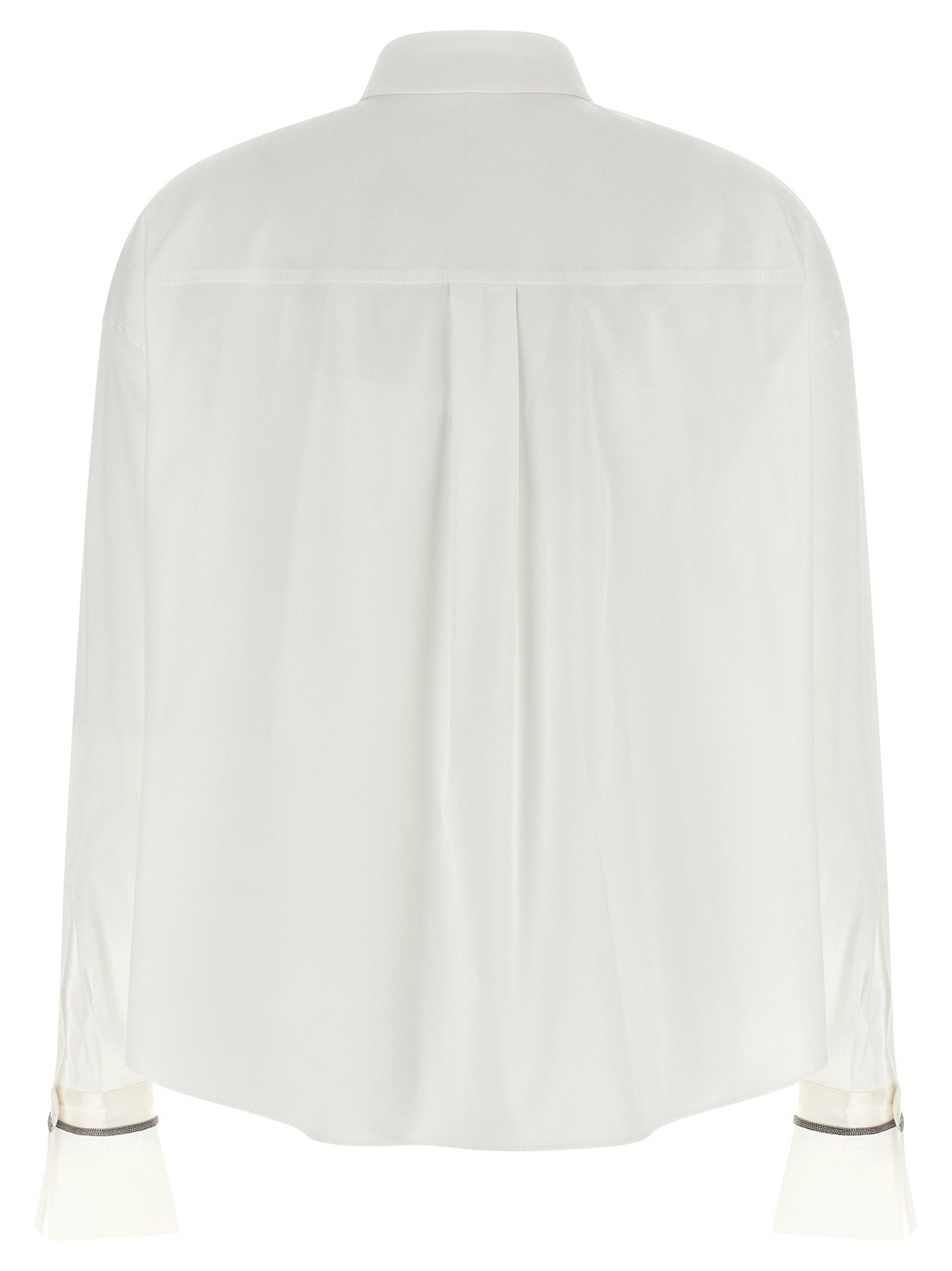Brunello Cucinelli Shiny Cuffs Shirt White
