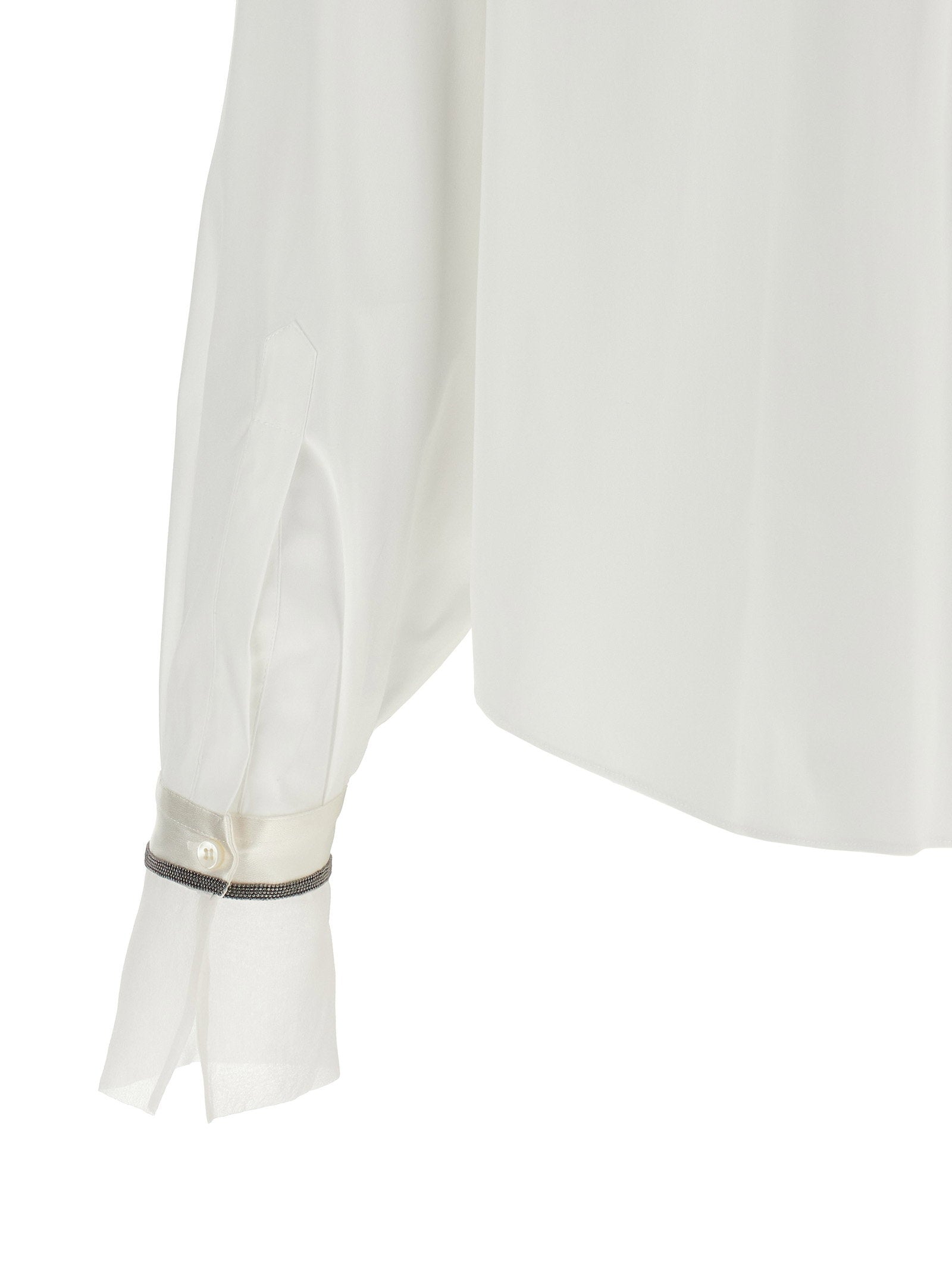 Brunello Cucinelli Shiny Cuffs Shirt White