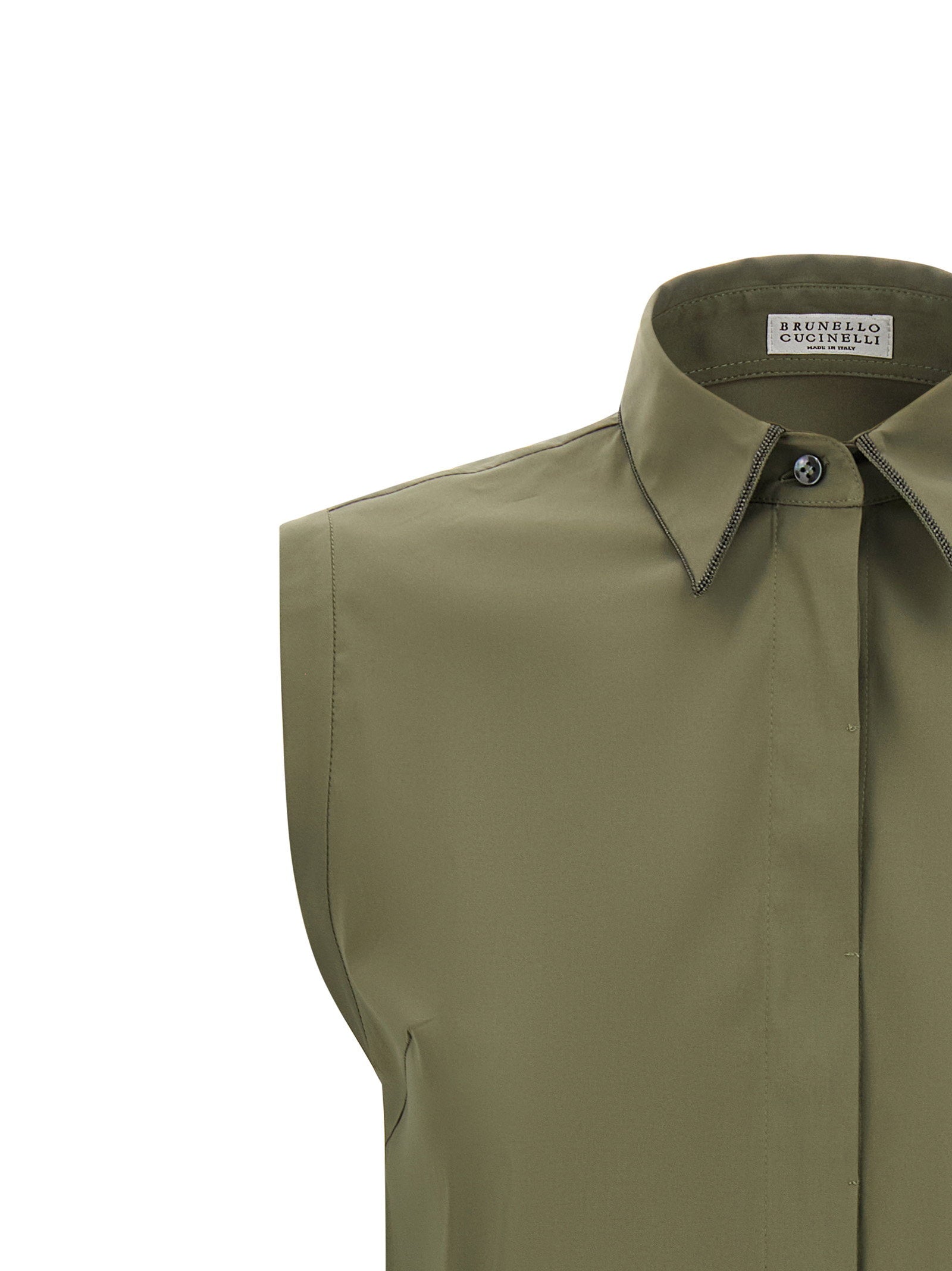 Brunello Cucinelli Shiny Trim Shirt Green