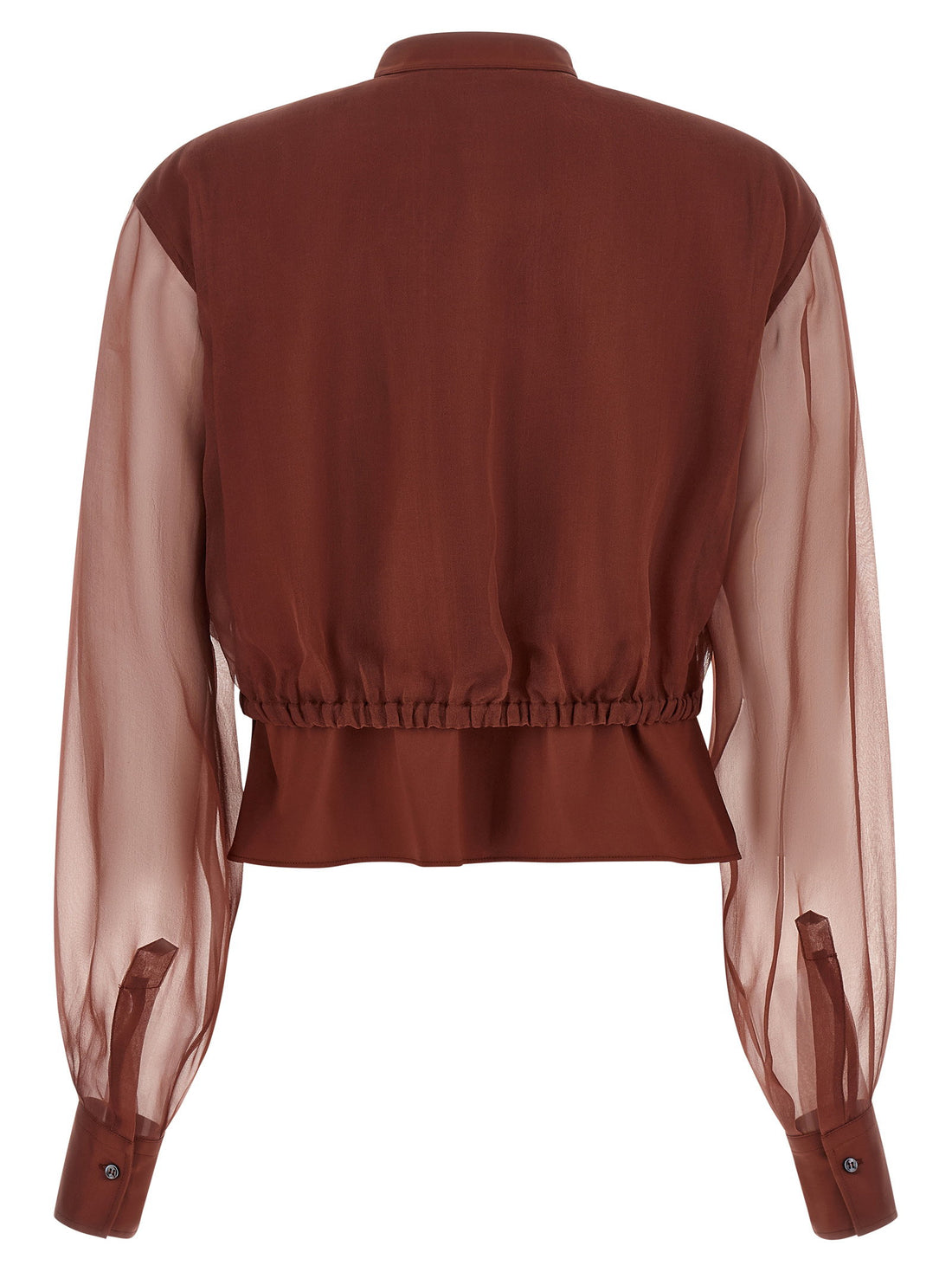 Brunello Cucinelli Silk Sleeves Blouse Brown
