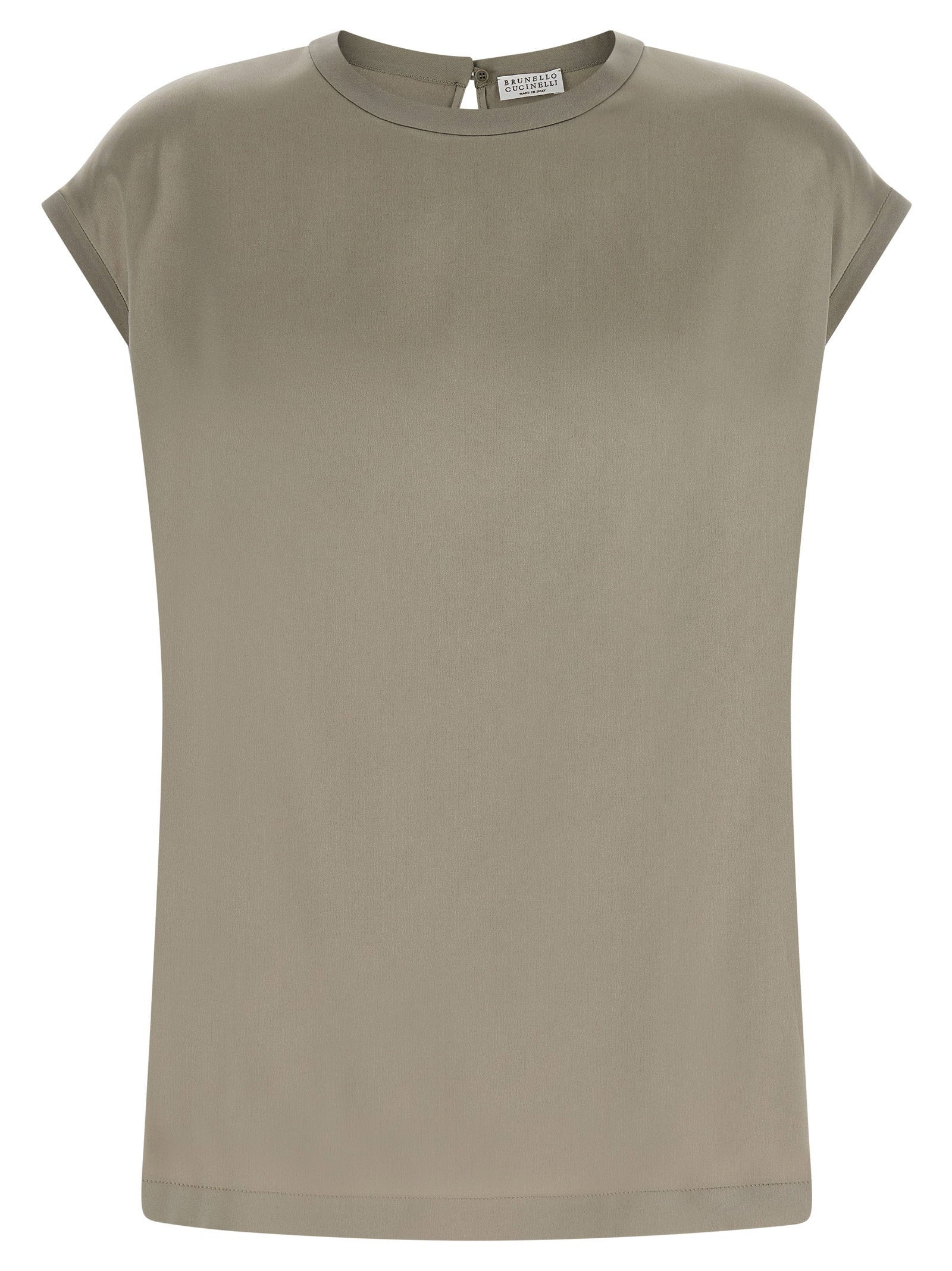Brunello Cucinelli Satin Blouse Green