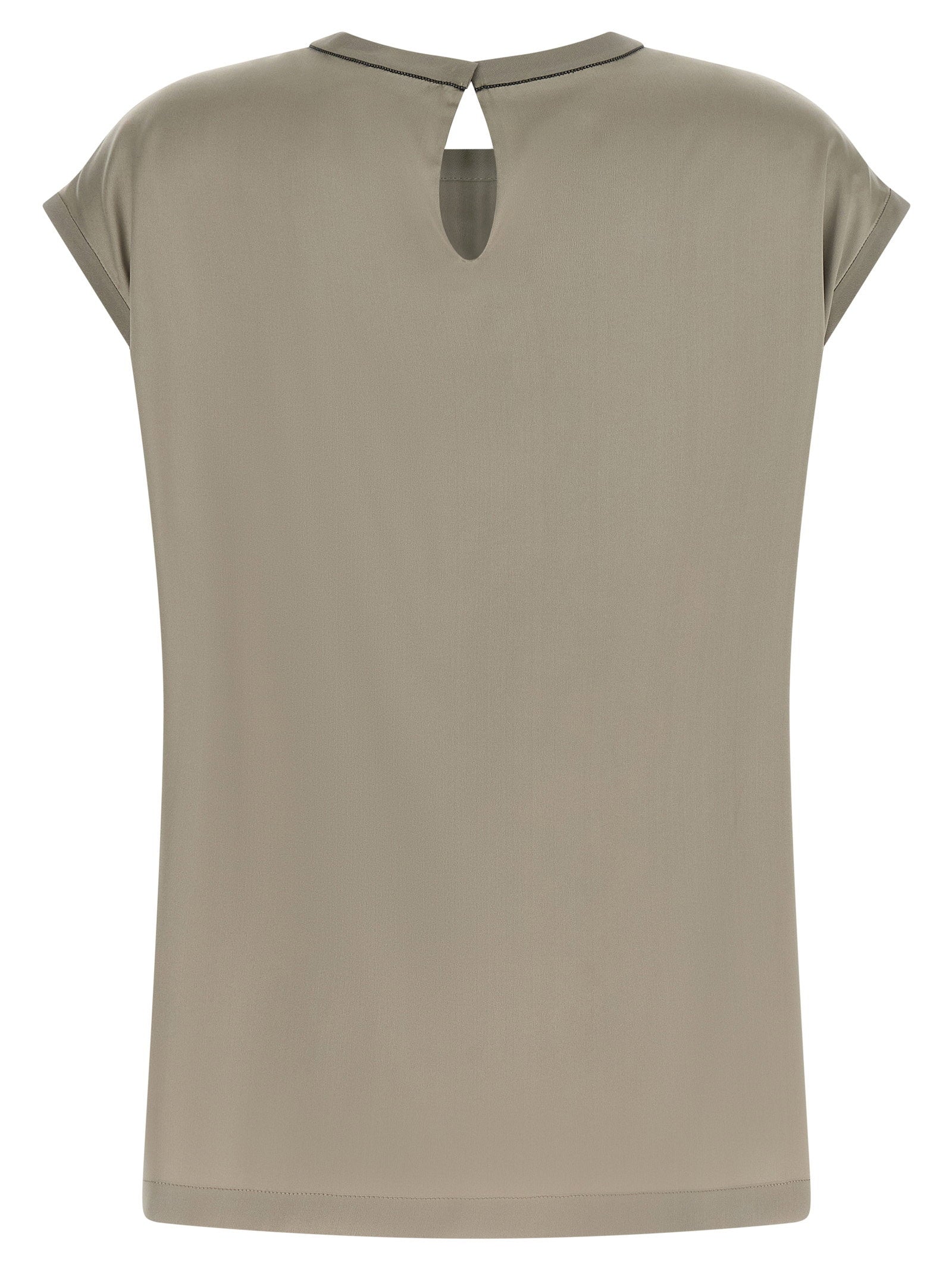 Brunello Cucinelli Satin Blouse Green