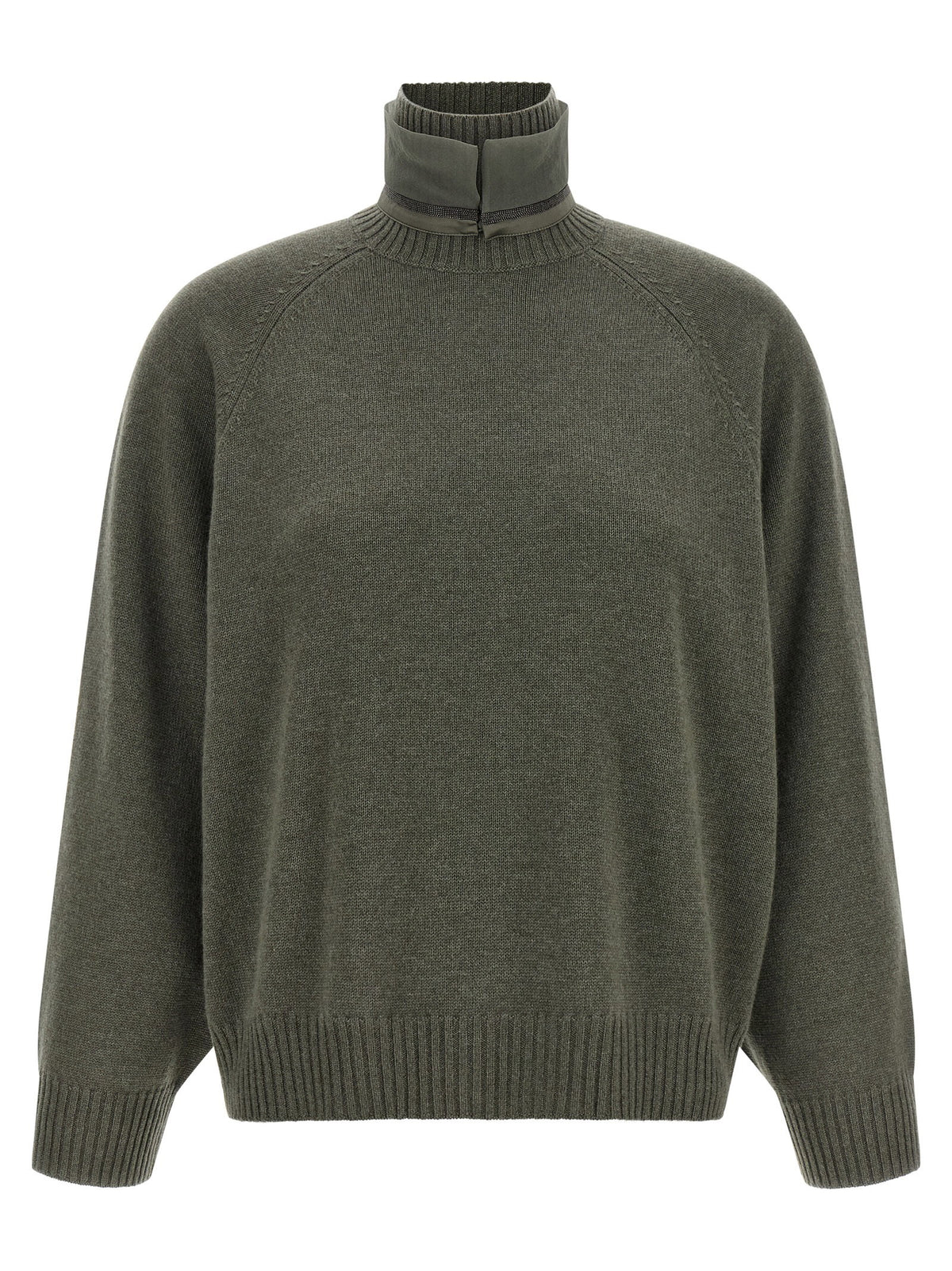 Brunello Cucinelli Monile Insert Sweater Green
