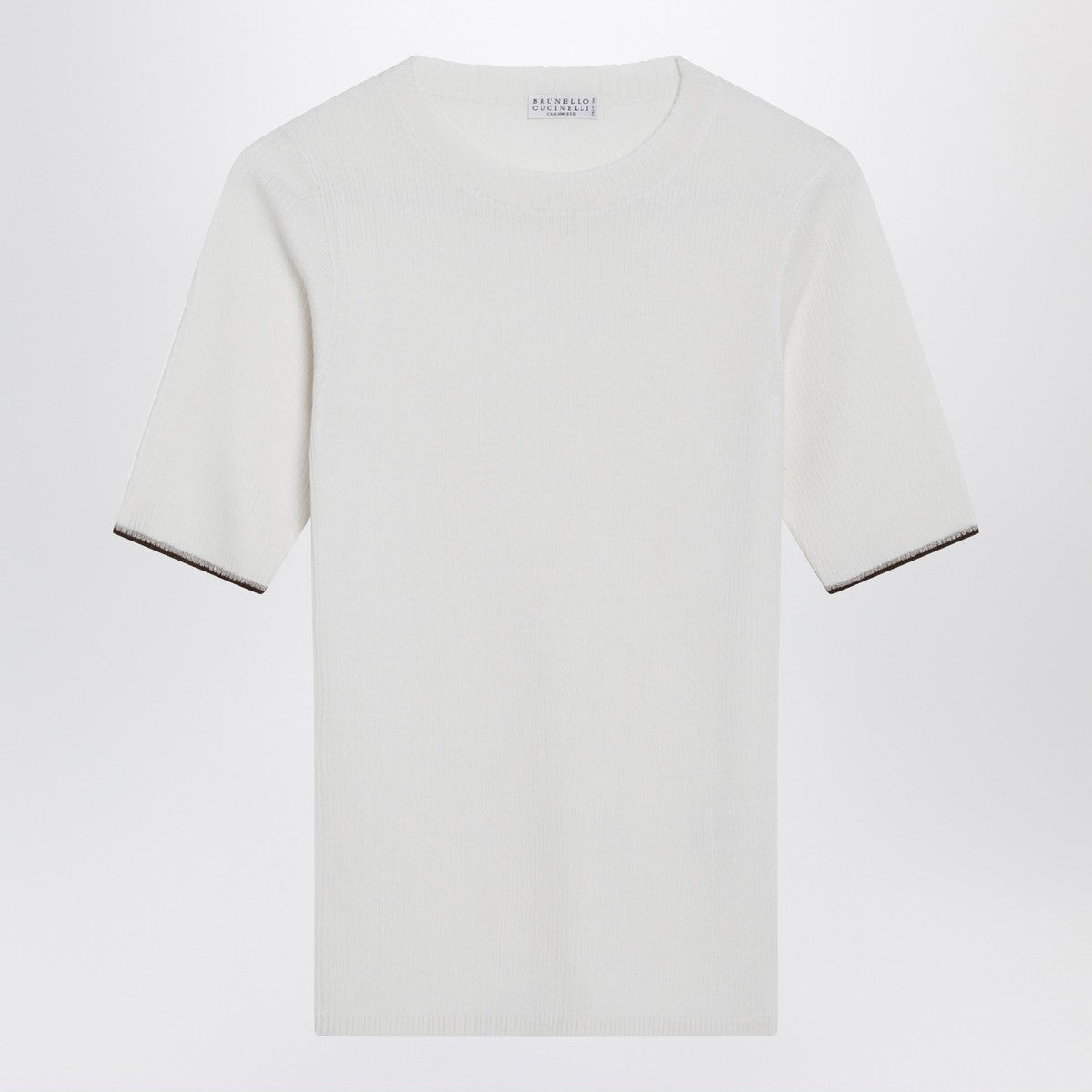 brunello cucinelli cashmere silk knit top white multicolor